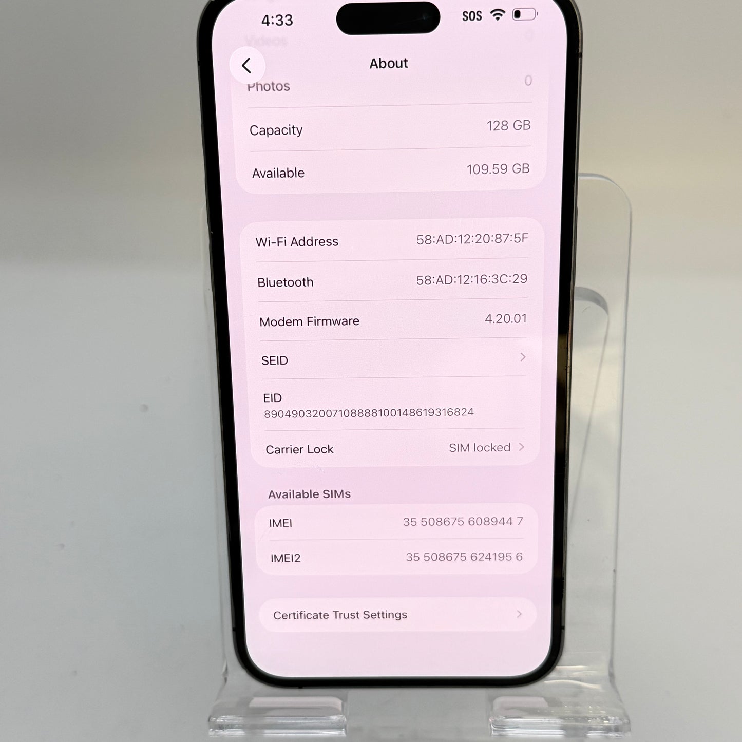 Apple iPhone 14 Pro Max A2651 AT&T Only 128GB (Cracked Backglass)