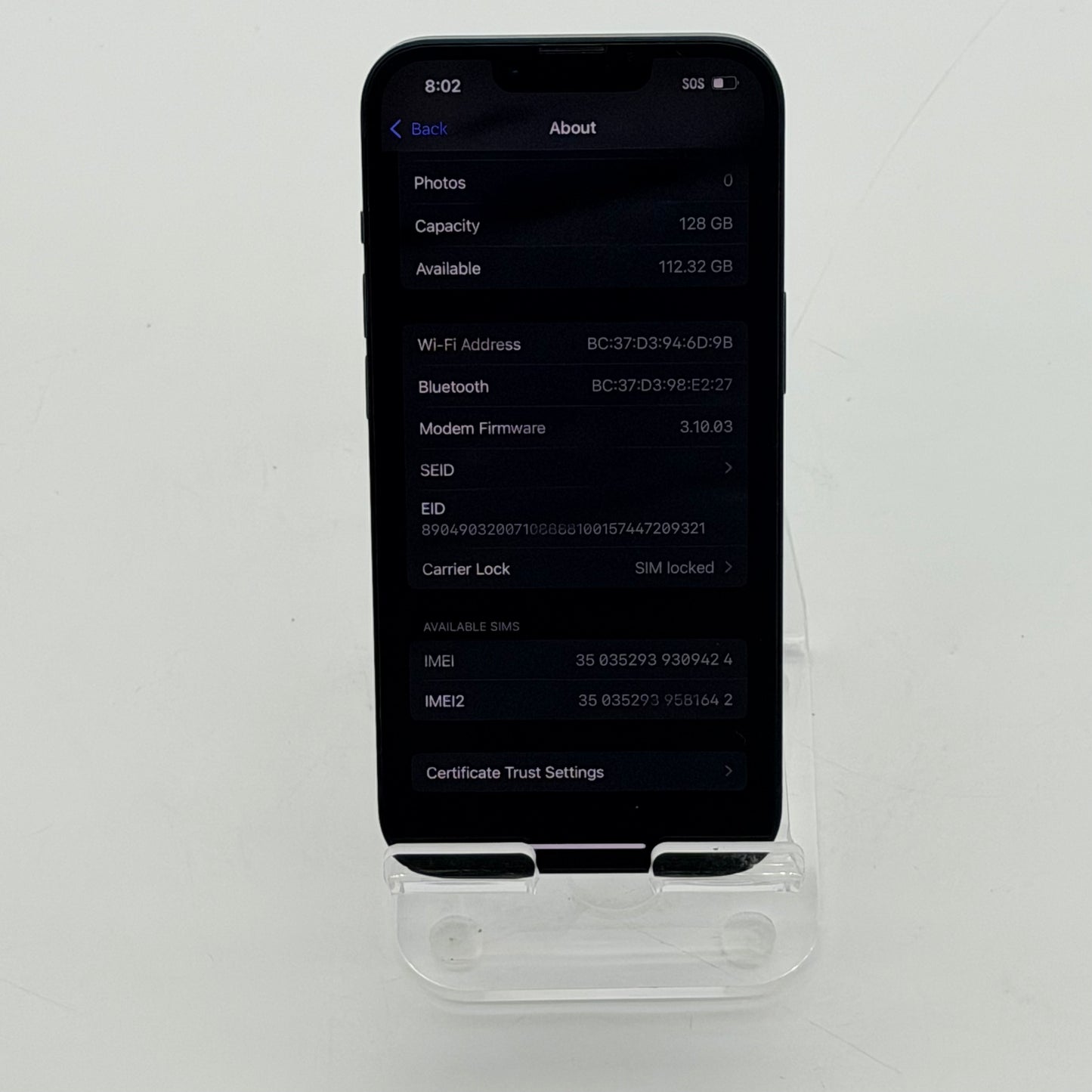 Apple iPhone 14 128GB Midnight Black (AT&T) LOCKED Smartphone 96% Battery TESTED