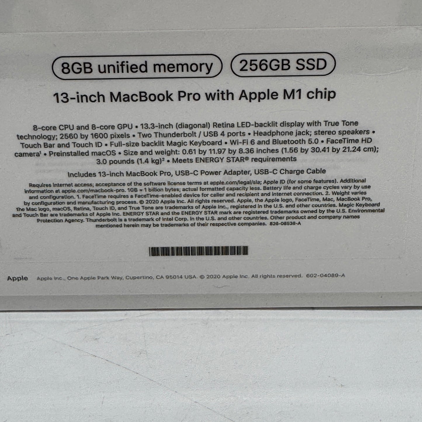 Apple MacBook Pro 13" A2338 2020 Apple M1 8GB RAM 256GB Storage Space Gray New In Box