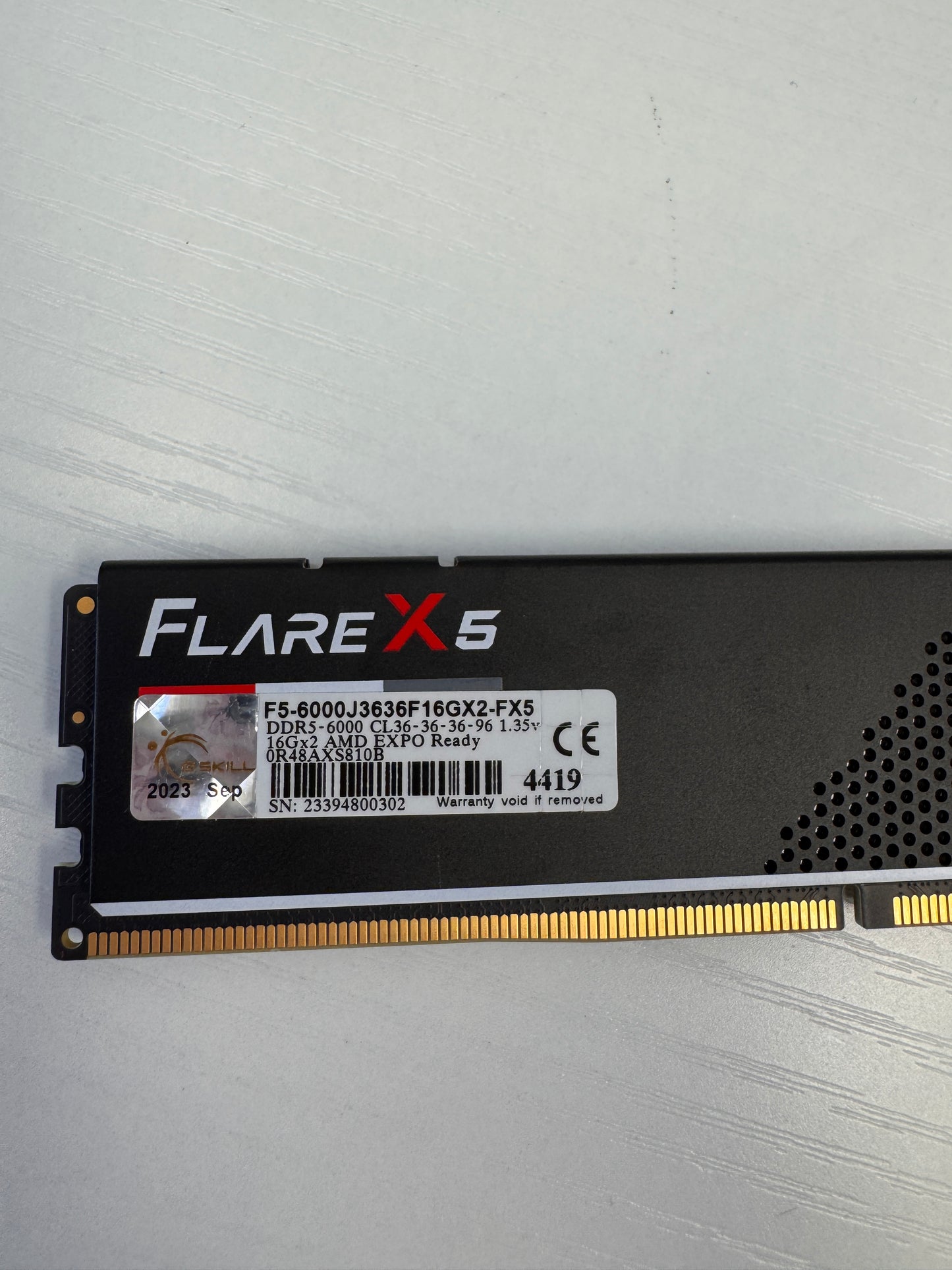 G.SKILL Flare X5 32GB (2x16GB) DDR5 RAM 6000MHz CL36 [F5-6000J3636F16GX2-FX5]