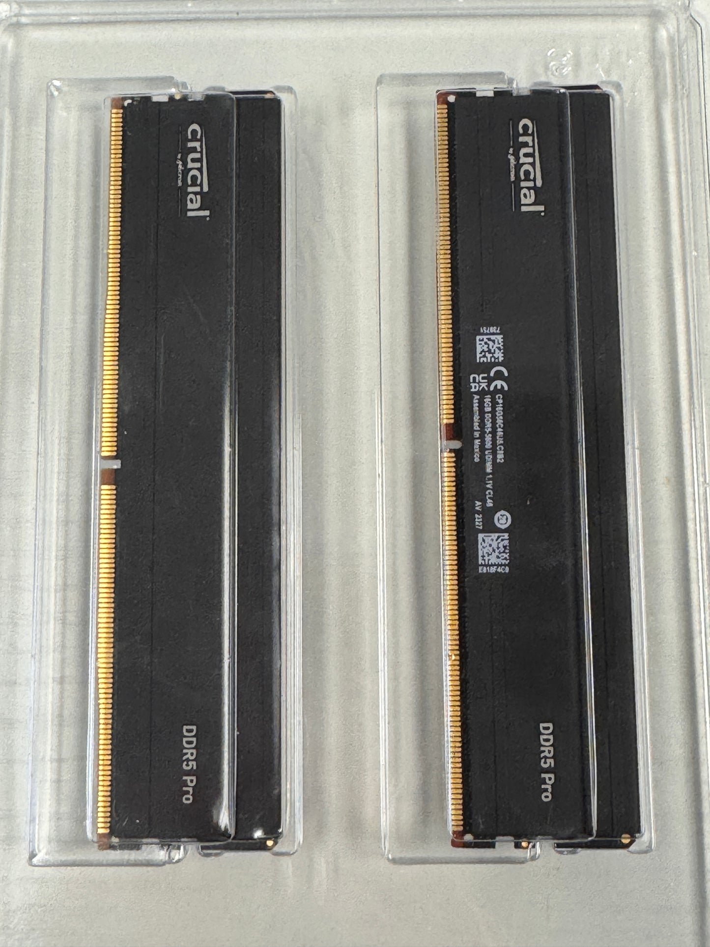 Crucial 32GB DDR5 Pro Kit 2x16GB 6000MHz Overclocking Memory Black UDIMM