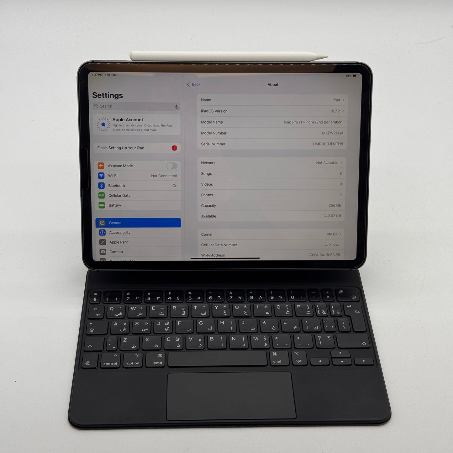 Apple 2nd Gen. 11 Inch iPad Pro 256GB (WiFi + Cellular) Space Gray A2068