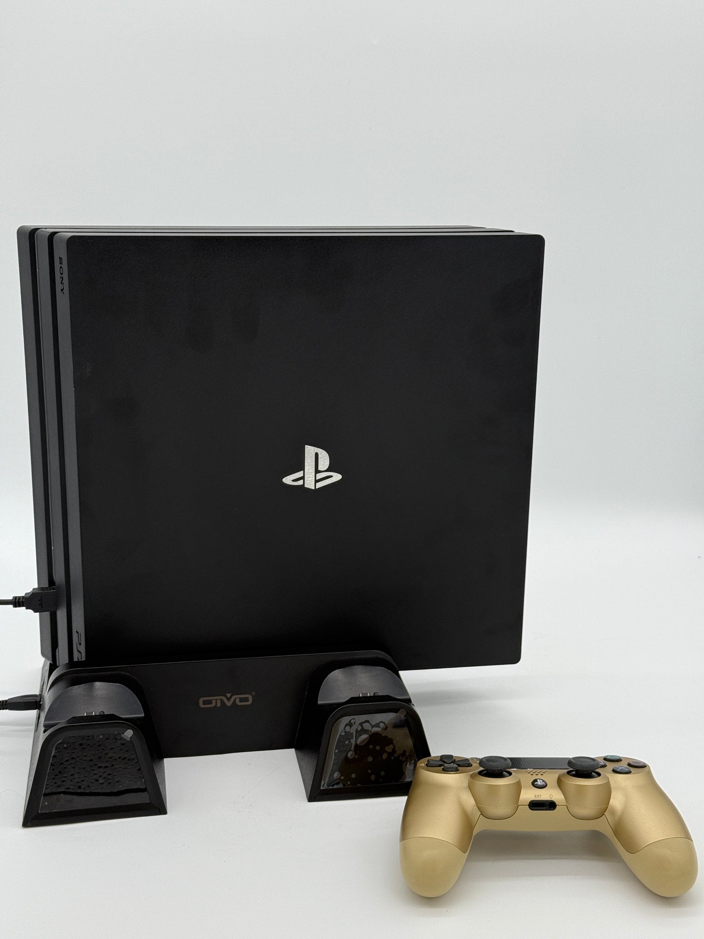 Sony PlayStation 4 Pro (CUH-7215B) 1TB Console with Gold Controller & Cooling Station - Used