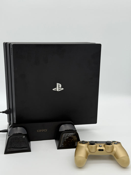 Sony PlayStation 4 Pro (CUH-7215B) 1TB Console with Gold Controller & Cooling Station - Used