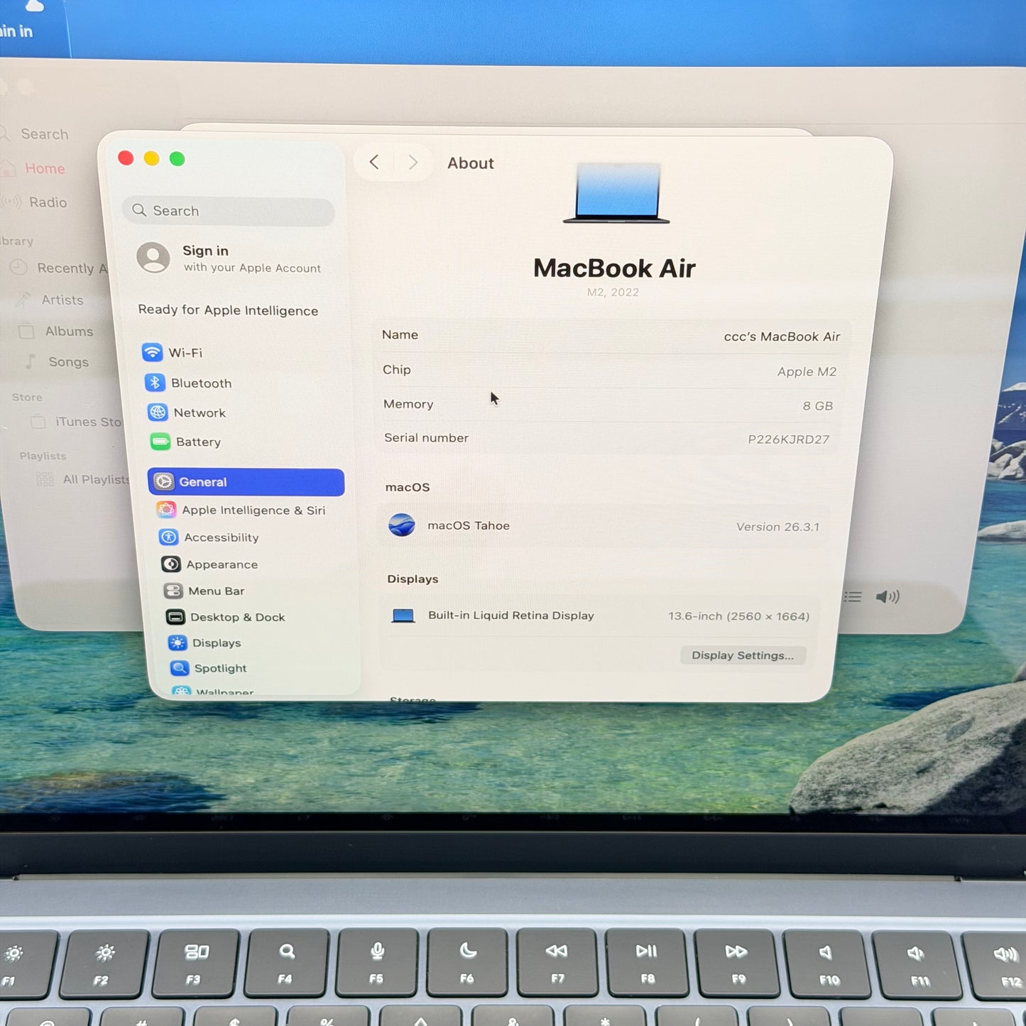 Apple MacBook Air 13" M2 2023 A2681 Midnight 8GB RAM 256GB SSD Retina Laptop