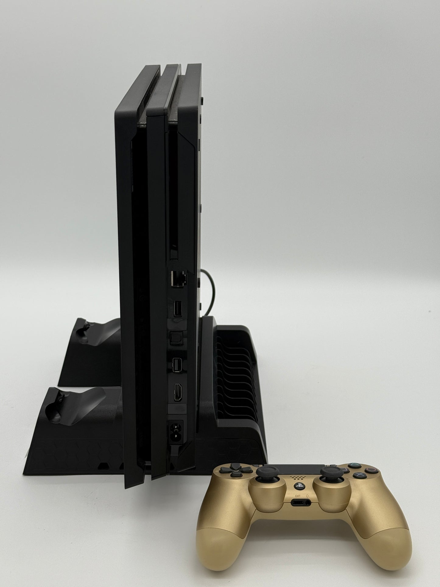 Sony PlayStation 4 Pro (CUH-7215B) 1TB Console with Gold Controller & Cooling Station - Used