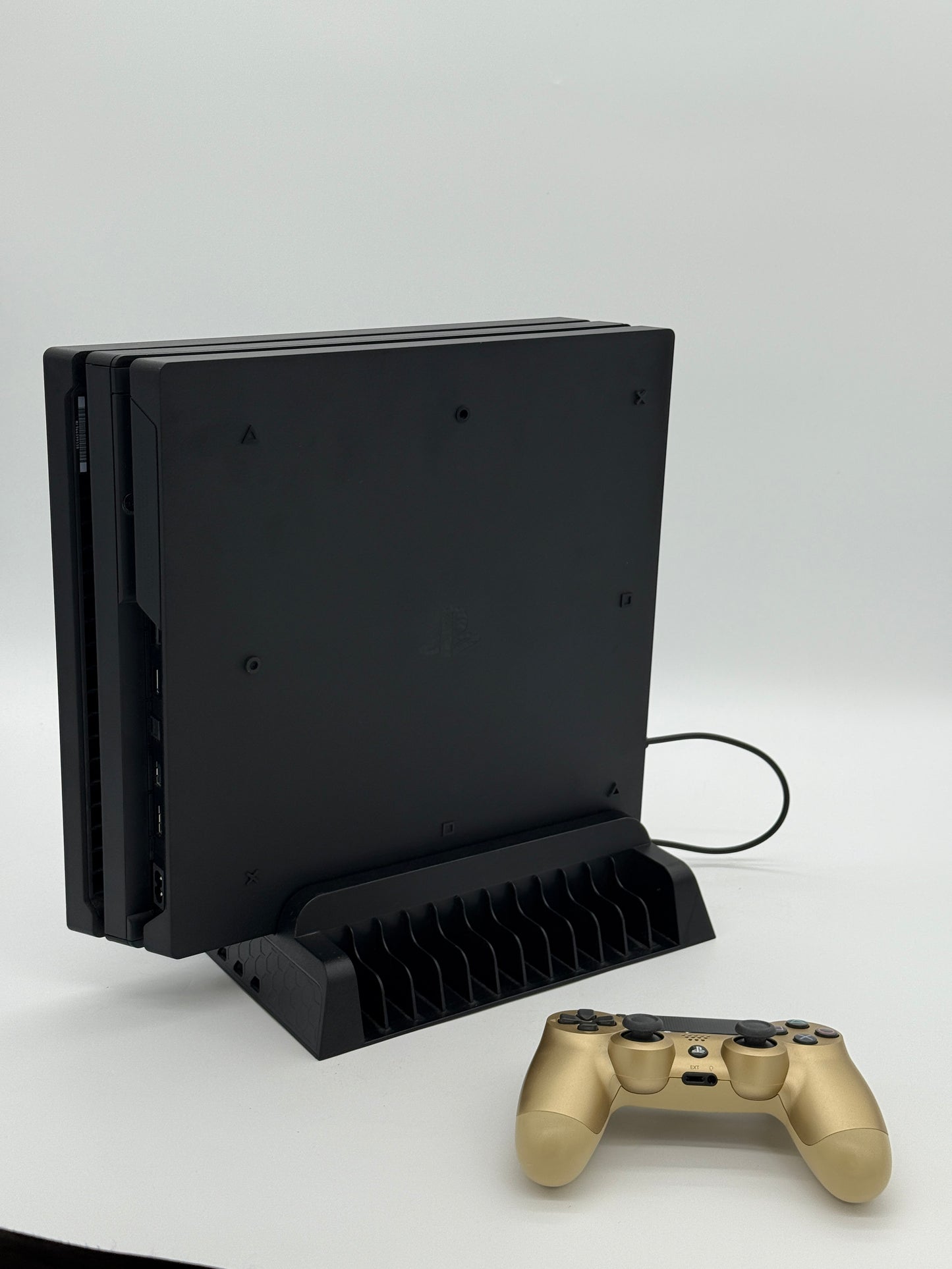 Sony PlayStation 4 Pro (CUH-7215B) 1TB Console with Gold Controller & Cooling Station - Used