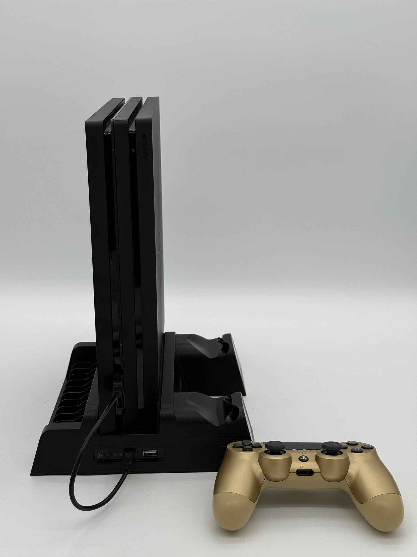 Sony PlayStation 4 Pro (CUH-7215B) 1TB Console with Gold Controller & Cooling Station - Used