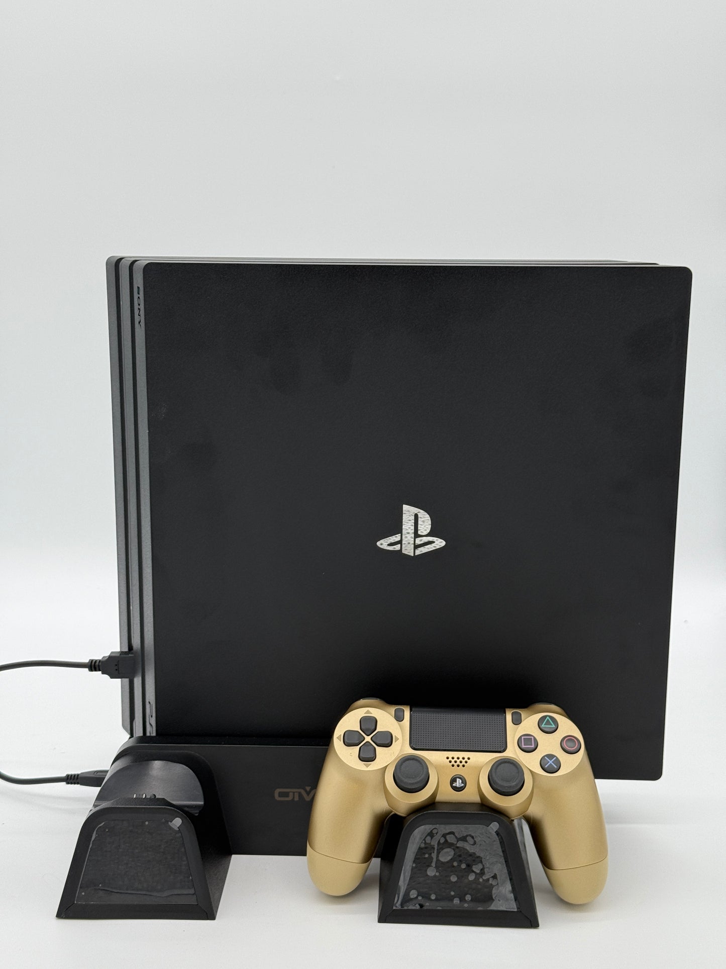 Sony PlayStation 4 Pro (CUH-7215B) 1TB Console with Gold Controller & Cooling Station - Used