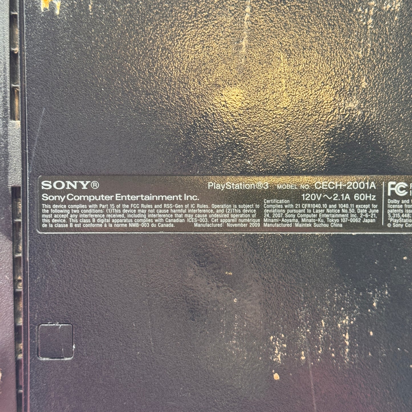 Sony PlayStation 3 CECH-2001A Black Broken Console