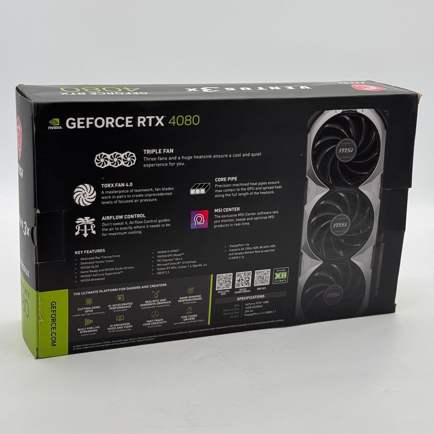 MSI GeForce RTX 4080 VENTUS 3X OC 16GB GDDR6X Graphics Card