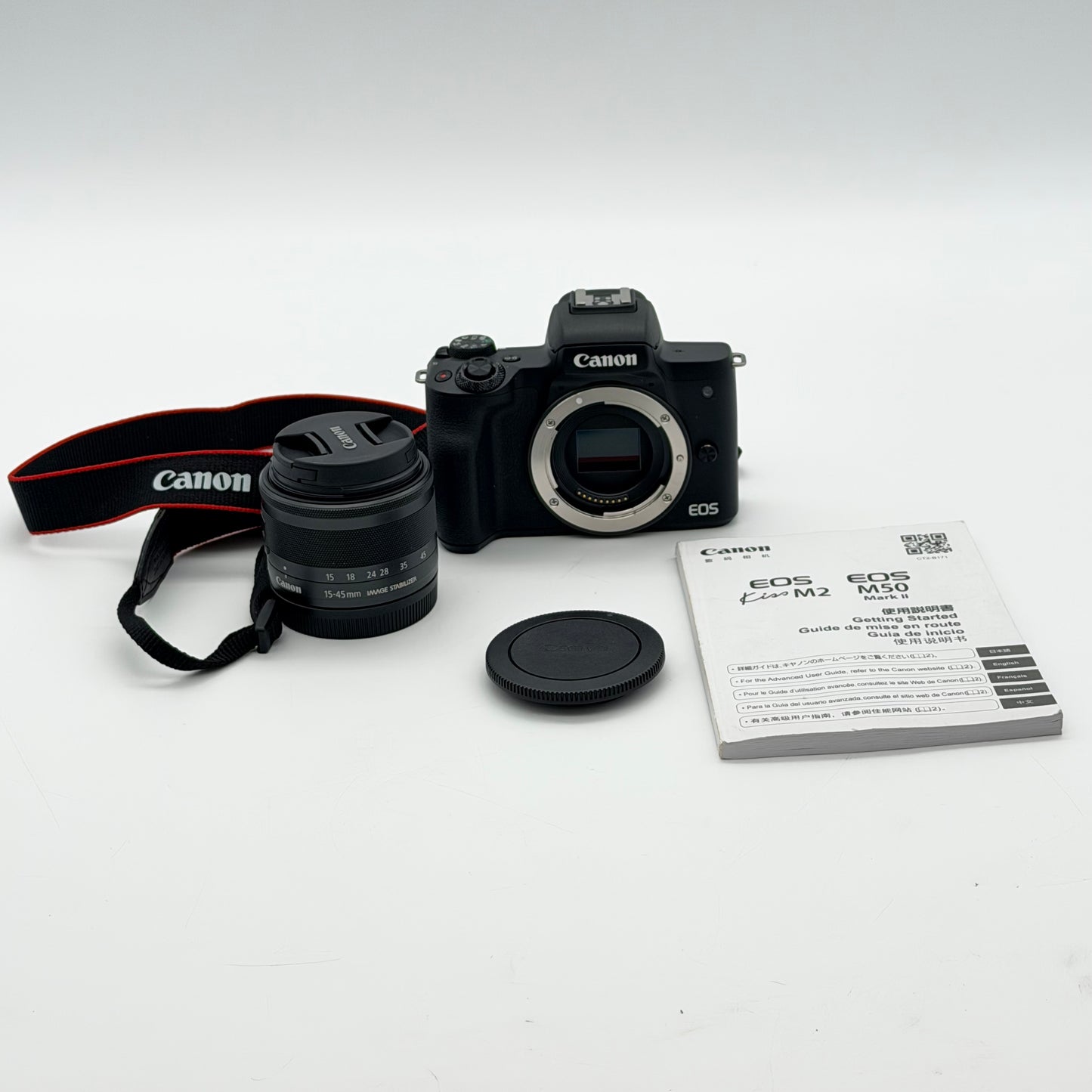 Canon EOS M50 Mark II Black Digital Camera New No Box w/ Charger Battery Strap