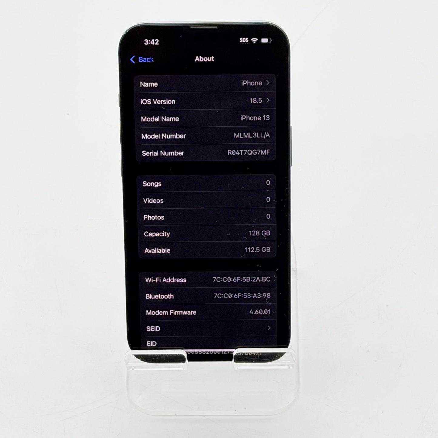 Apple iPhone 13 Black 128GB Unlocked Clean IMEI 83% BH Used A Fully Functional