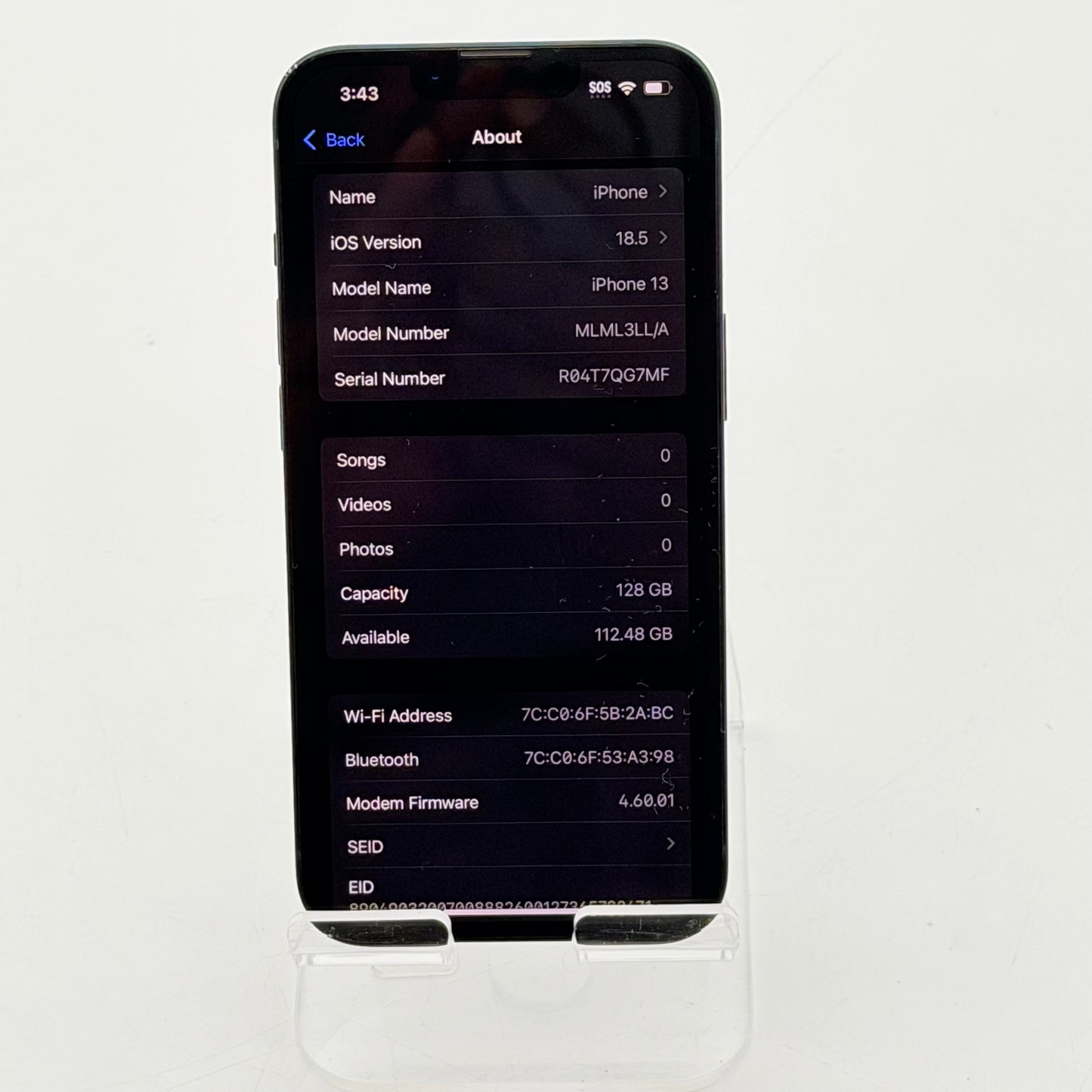 Apple iPhone 13 Black 128GB Unlocked Clean IMEI 83% BH Used A Fully Functional