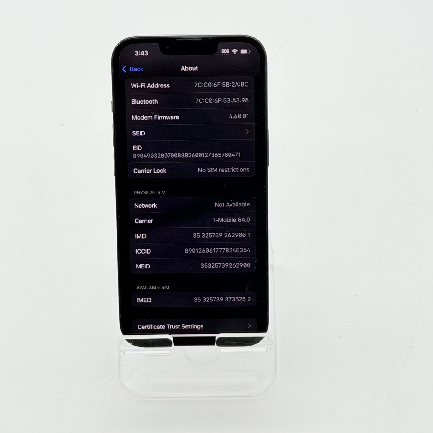 Apple iPhone 13 Black 128GB Unlocked Clean IMEI 83% BH Used A Fully Functional