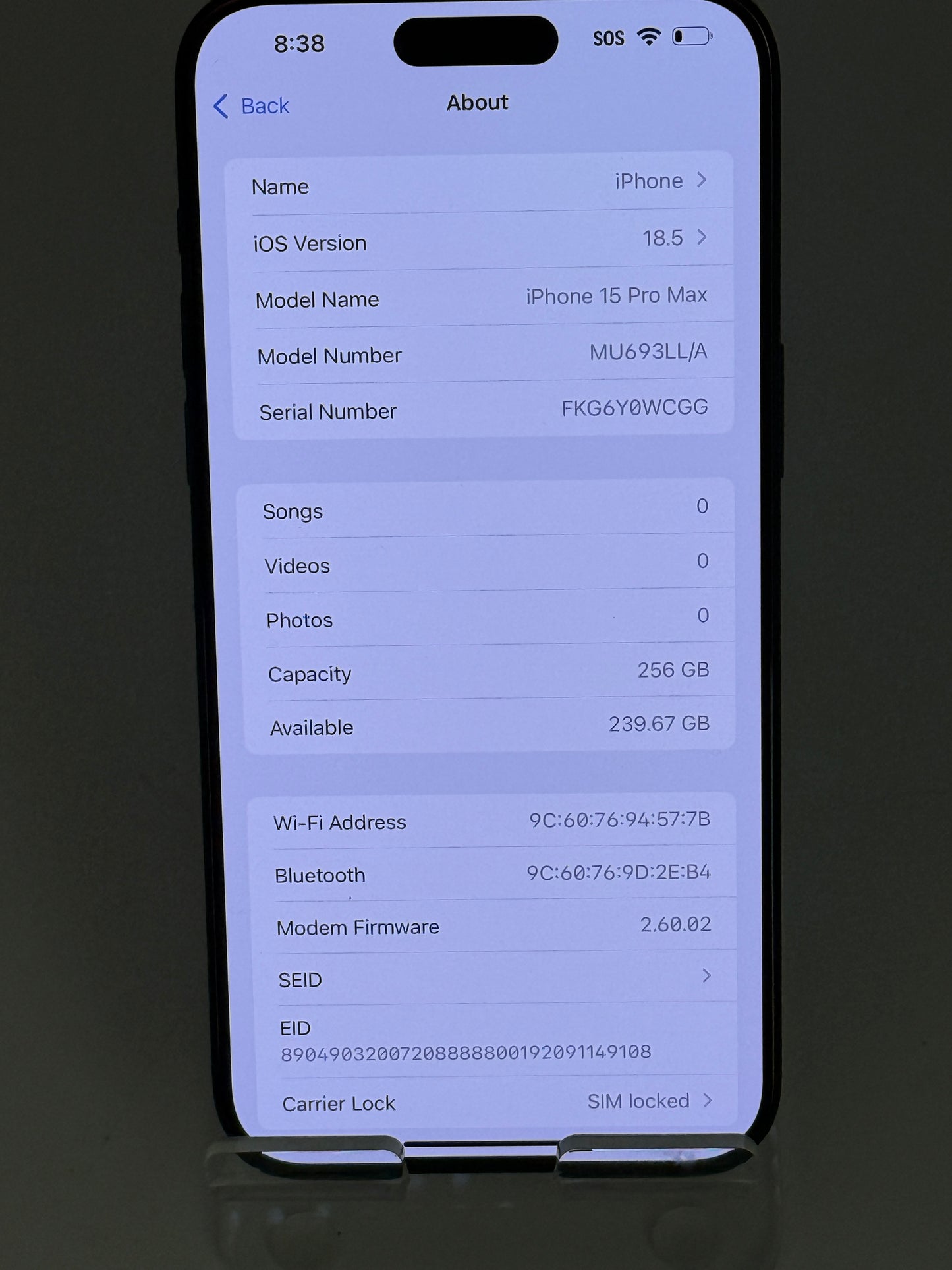 Apple iPhone 15 Pro Max - 256GB - Blue - Used - Great Condition (AT&T Locked)