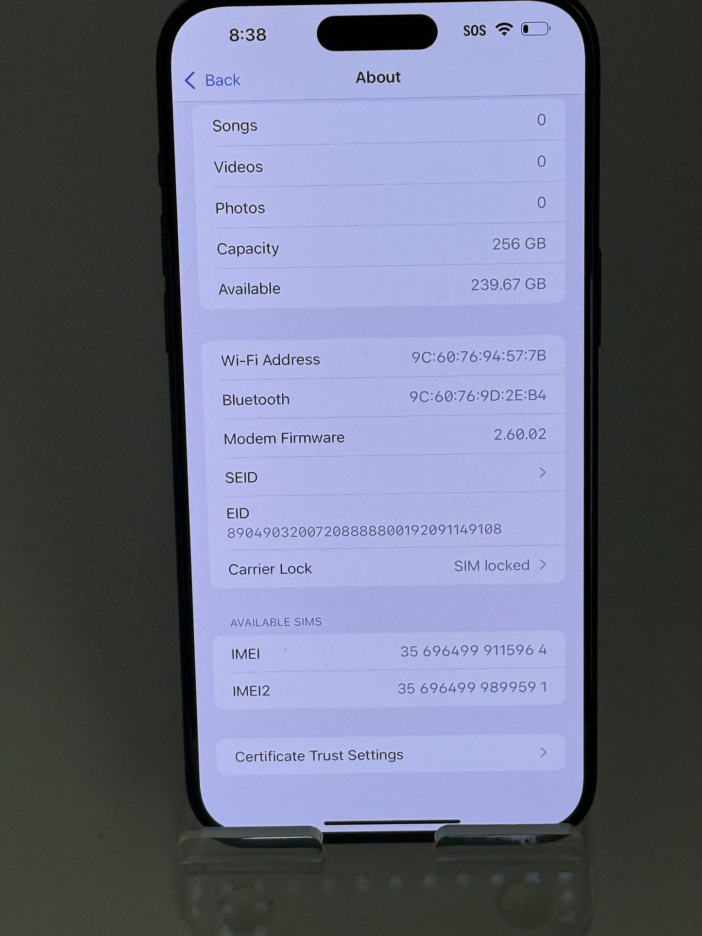 Apple iPhone 15 Pro Max - 256GB - Blue - Used - Great Condition (AT&T Locked)