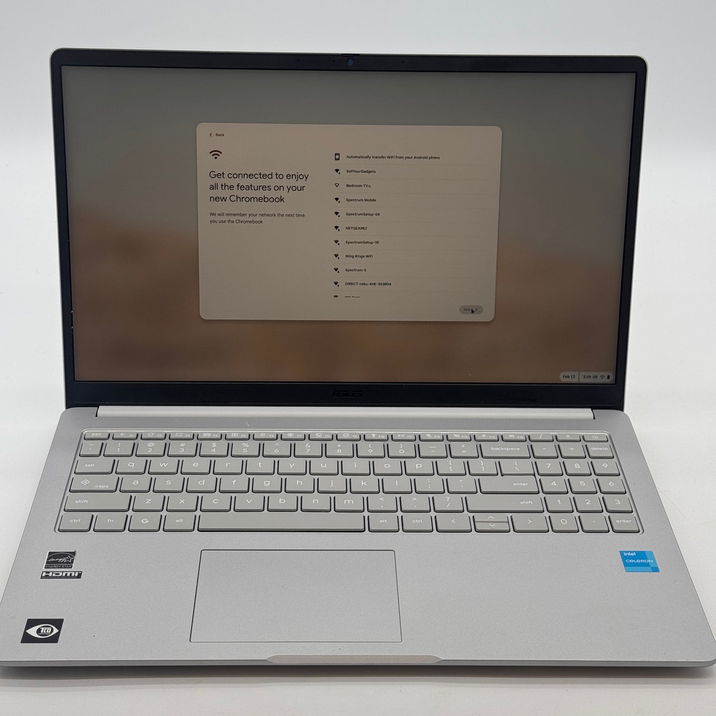 Asus Chromebook CX1505CKA 16 Inch Intel Celeron 4GB RAM 128GB Gray Used