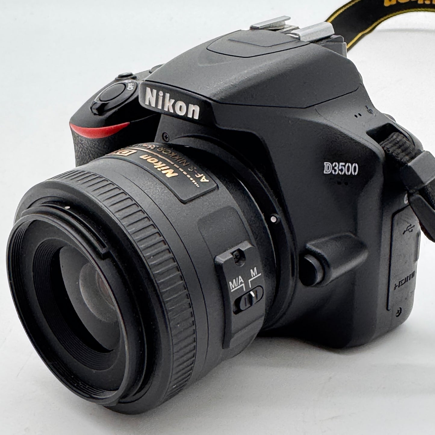 Nikon D3500 24.2 MP DSLR Digital Camera With 2 Batteries & Lense