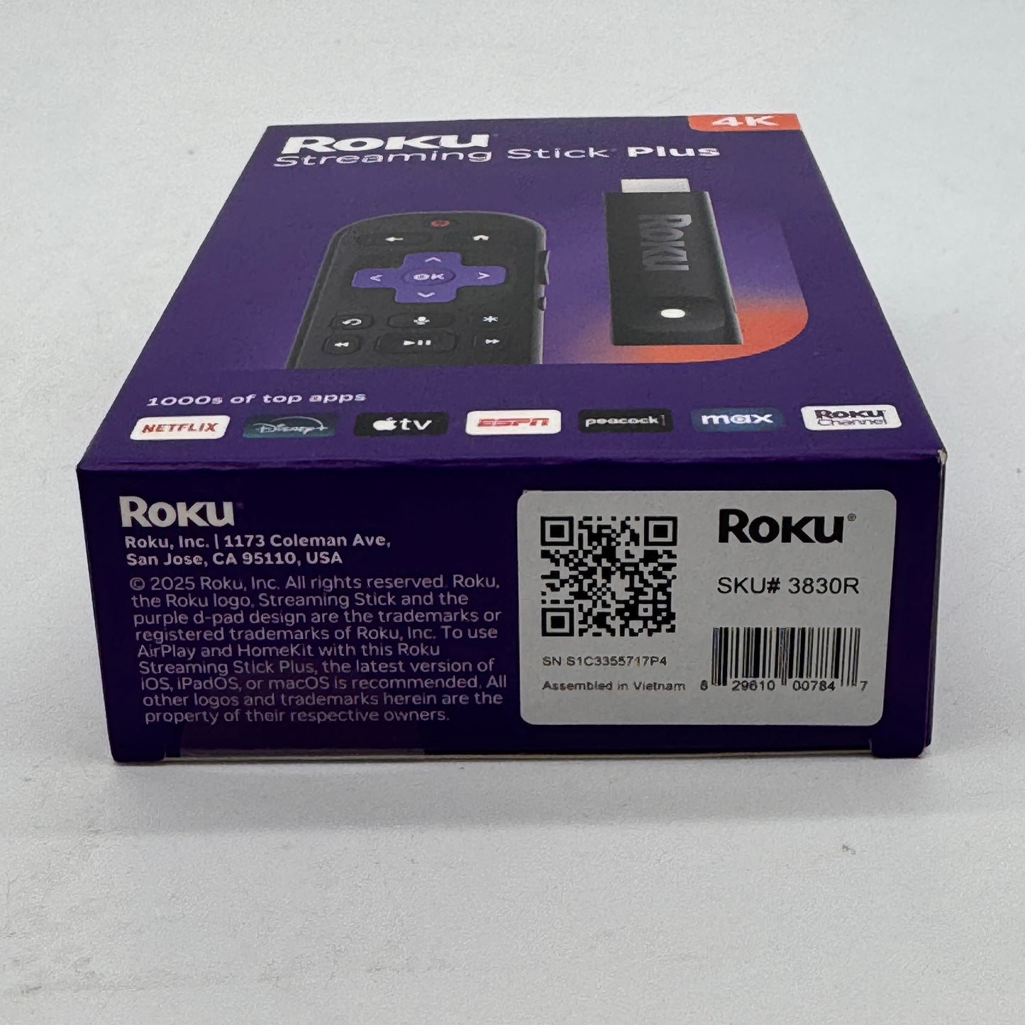 Roku Streaming Stick Plus 2025 4K & HDR Streaming Device with Voice Control - New