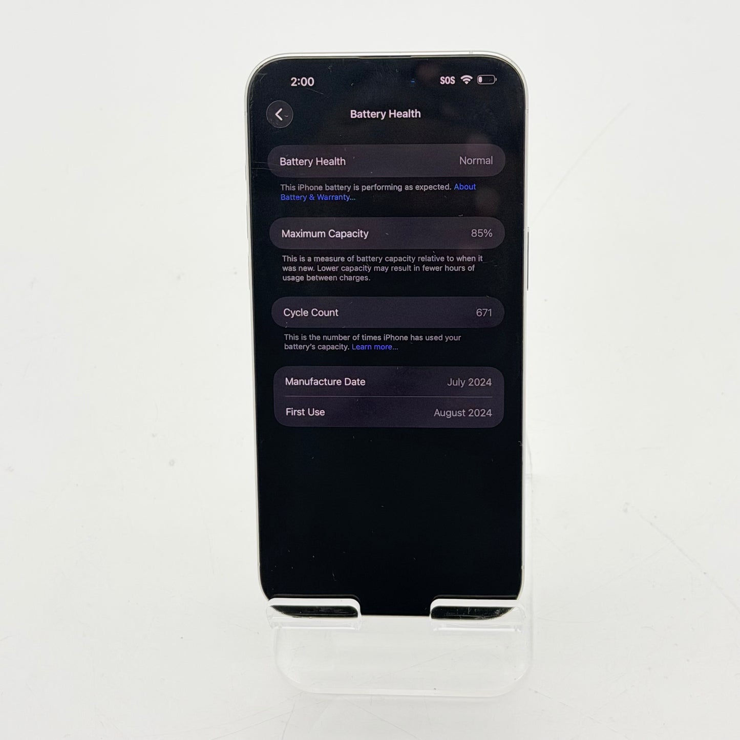 Apple iPhone 15 Pro Max – Great Condition – OEM Parts – 85% Battery Health
