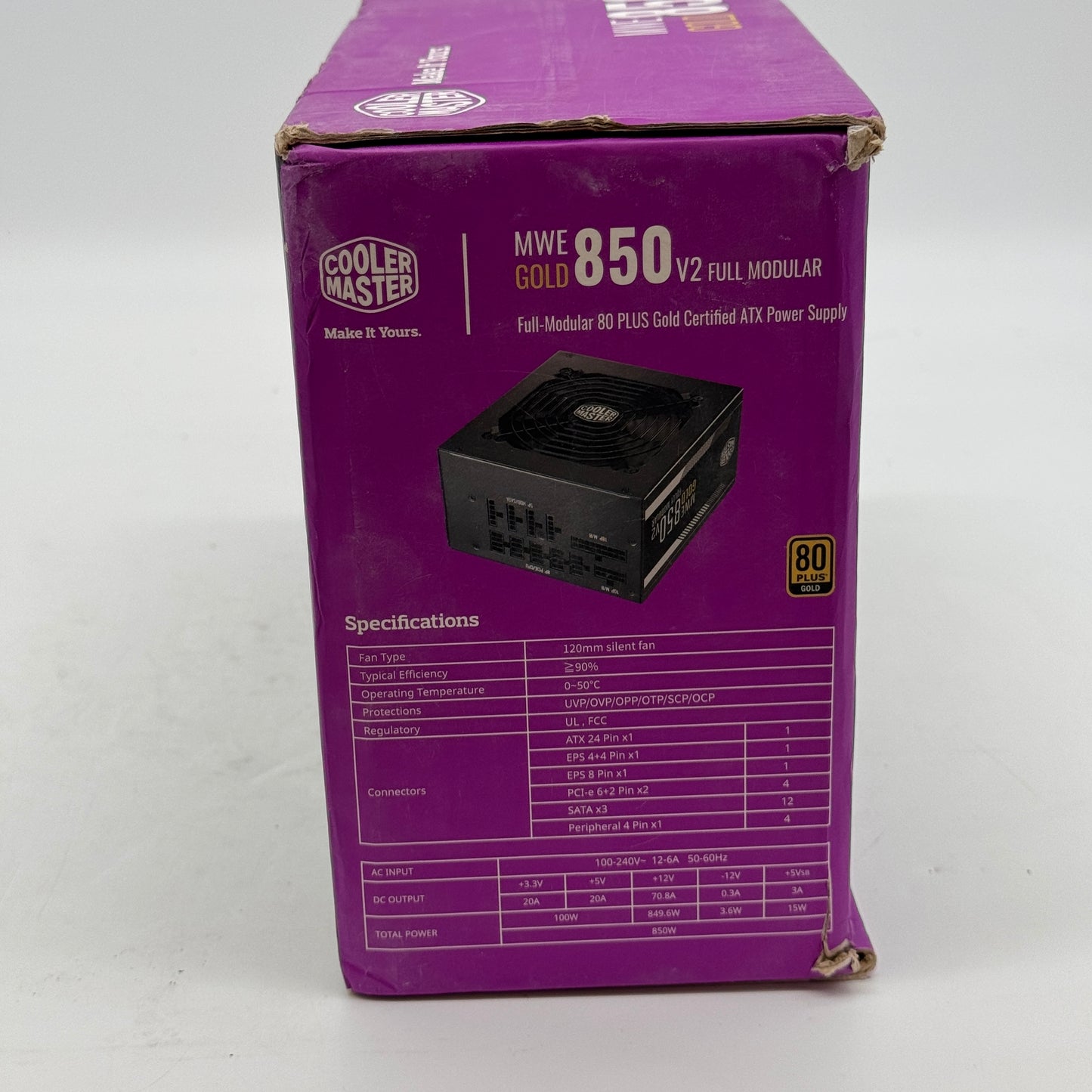 Cool Master MWE 850 V2 850W 80 Plus Gold Power Supply Black - New Open Box