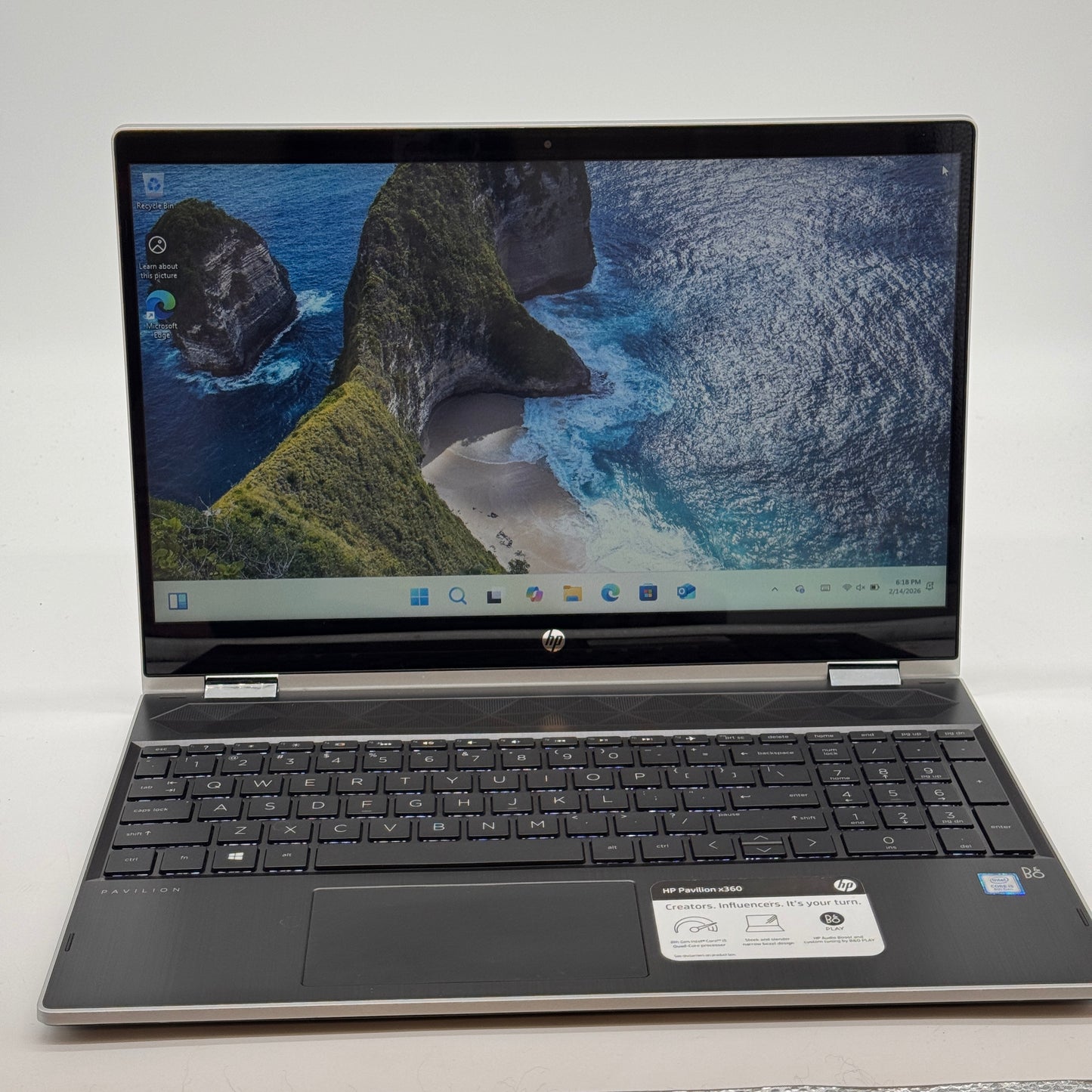 HP Pavilion x360 15-inch 15-cr0035nr i5 8th Gen 8GB RAM 1TB Silver Laptop