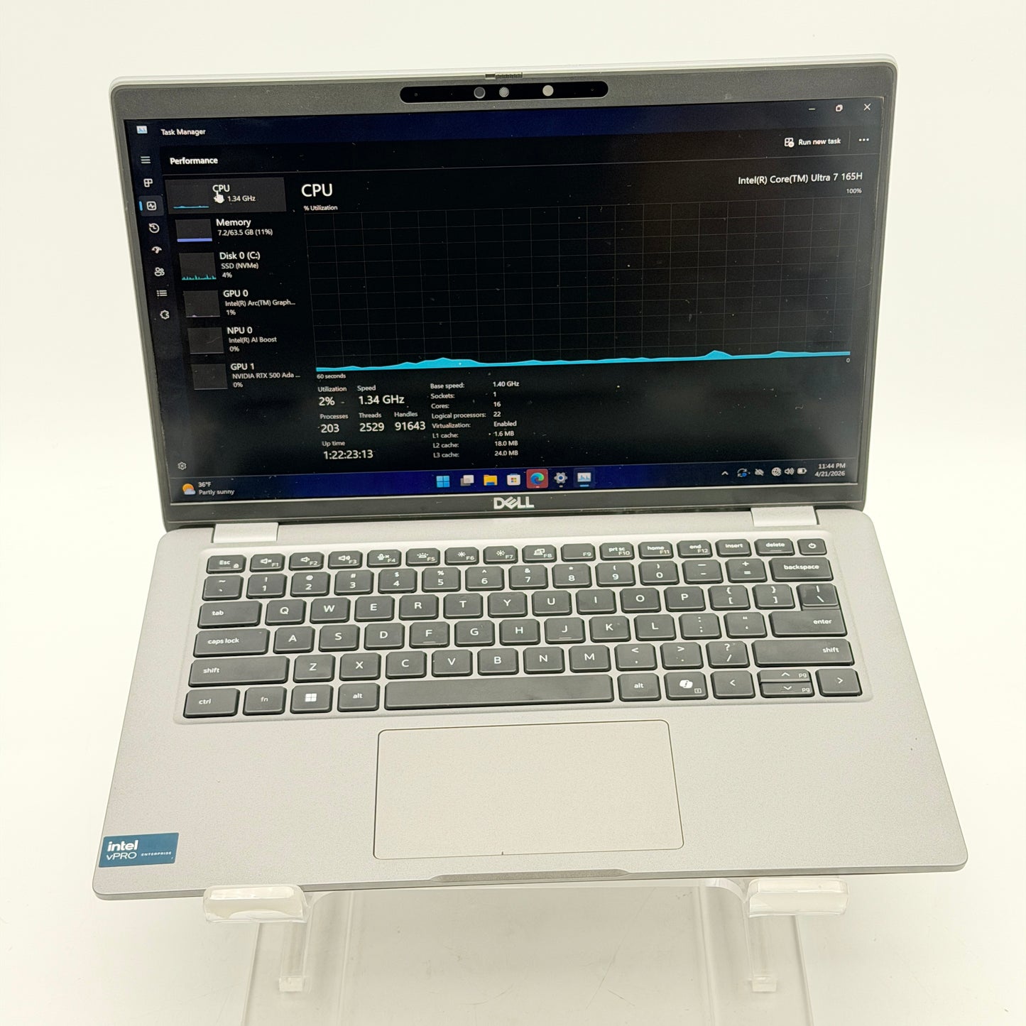 Dell Precision 3490 15.6-inch Intel Core Ultra 7 165H 64GB 2TB RTX 500 Ada Used - A Laptop