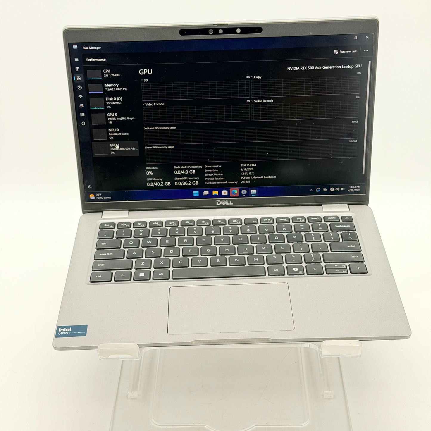 Dell Precision 3490 15.6-inch Intel Core Ultra 7 165H 64GB 2TB RTX 500 Ada Used - A Laptop