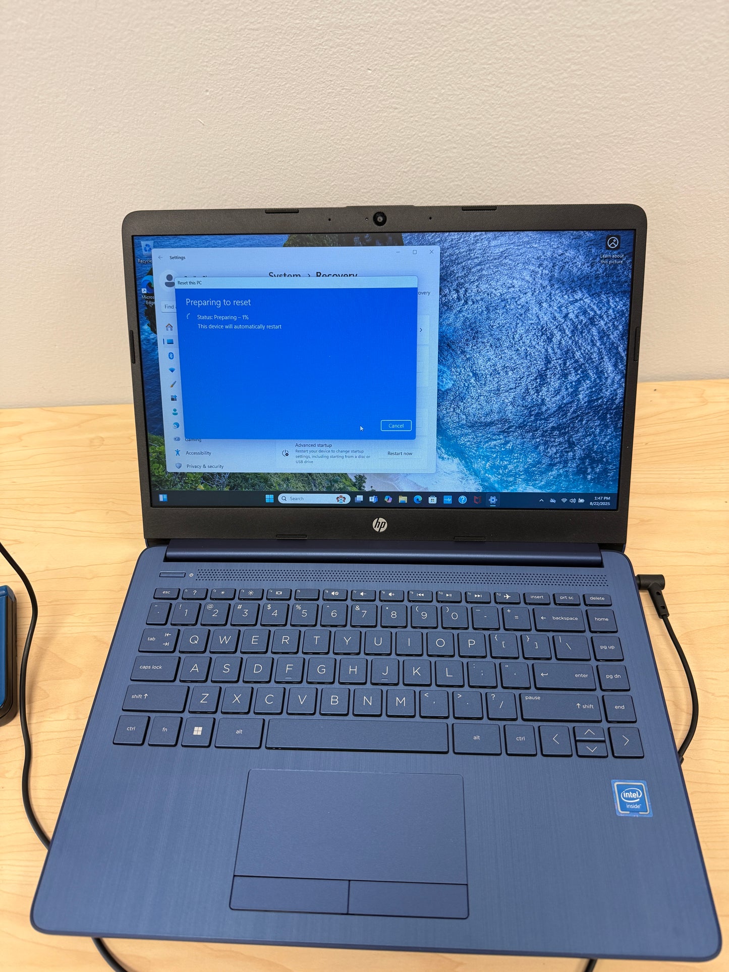 HP 14-cf2111wm Blue Laptop - Intel Celeron, 4GB RAM, 64GB Storage - Excellent Condition