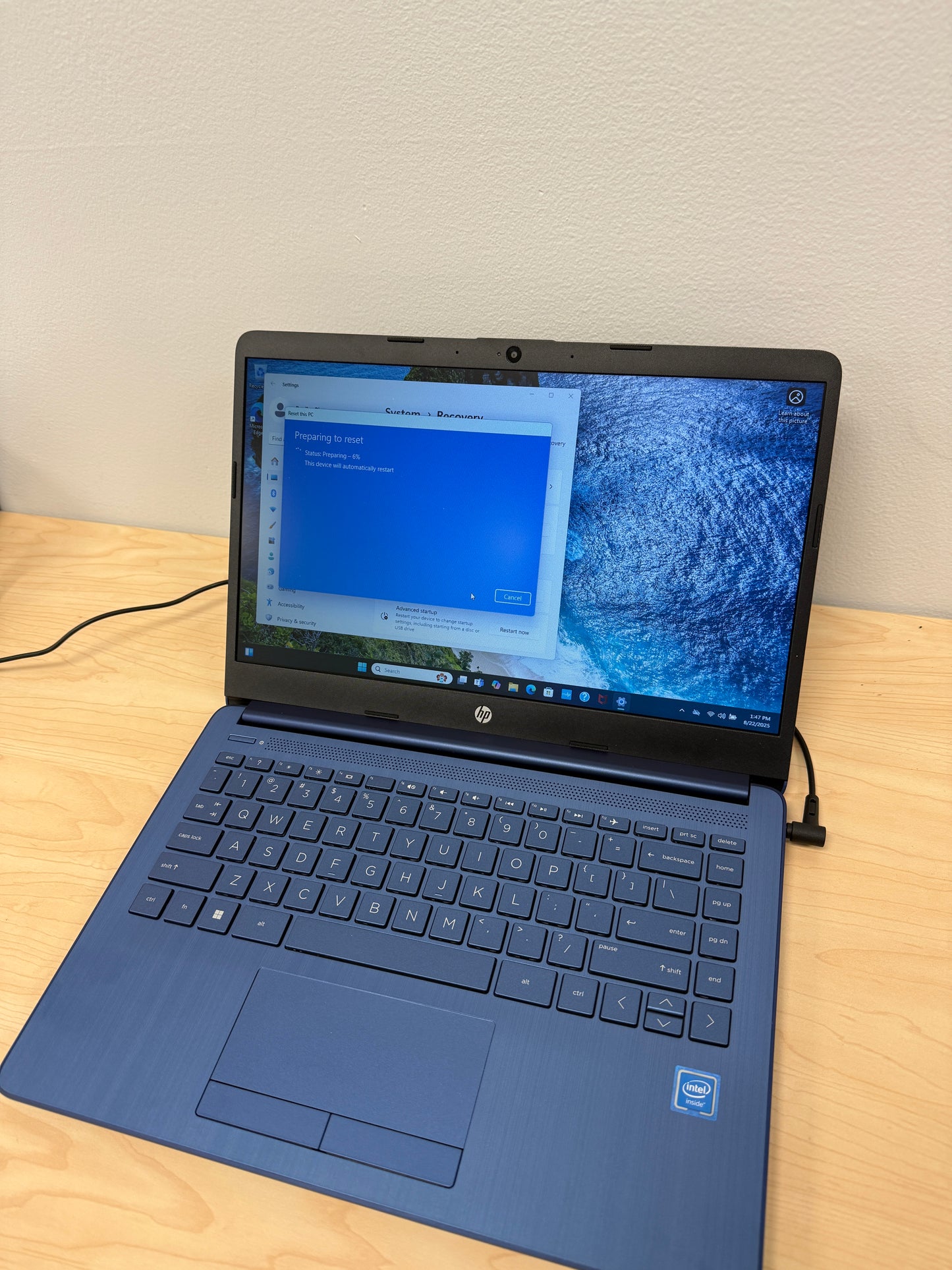 HP 14-cf2111wm Blue Laptop - Intel Celeron, 4GB RAM, 64GB Storage - Excellent Condition
