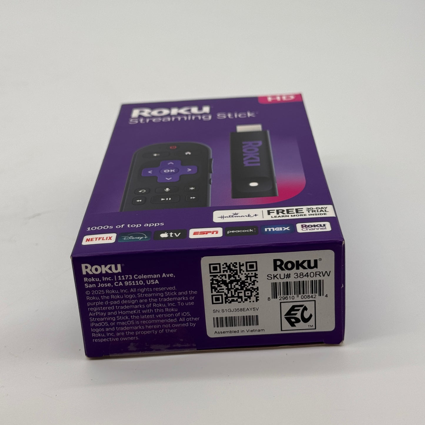 Roku Streaming Stick 2025 HD Media Streamer Black New In Box