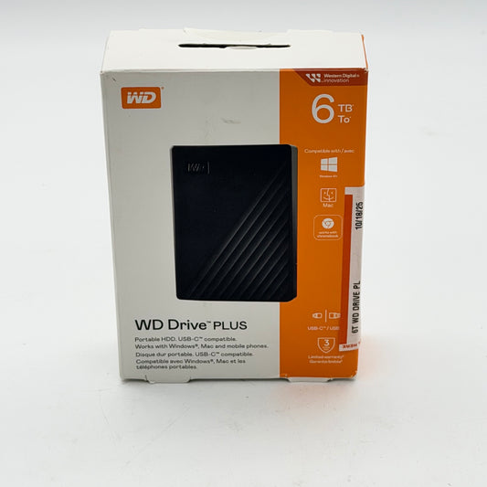 Western Digital WD Drive Plus 6TB External Hard Drive - Black