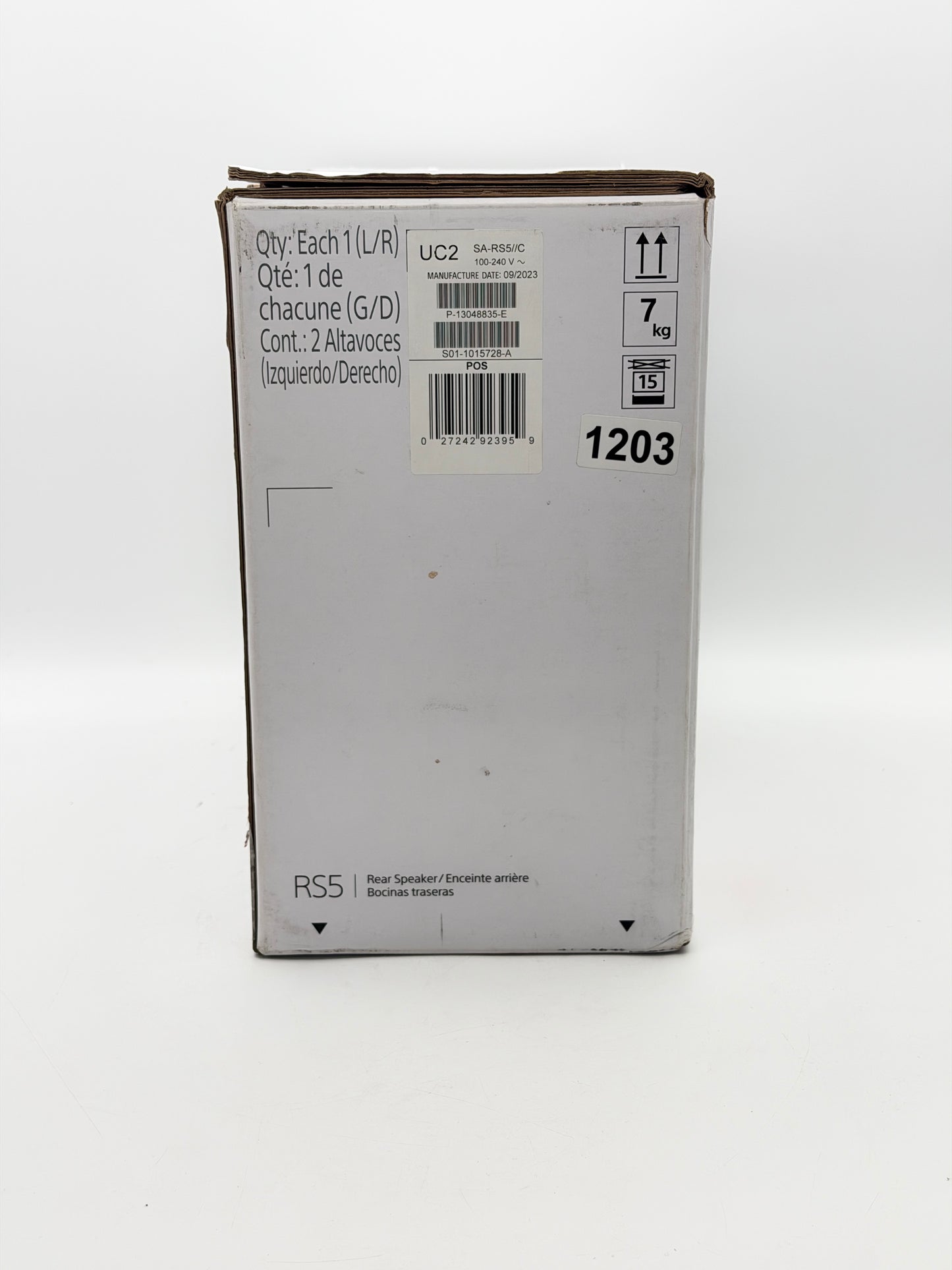 Sony SA-RS5 Wireless Rear Speakers with Built-in Battery Black New In Box
