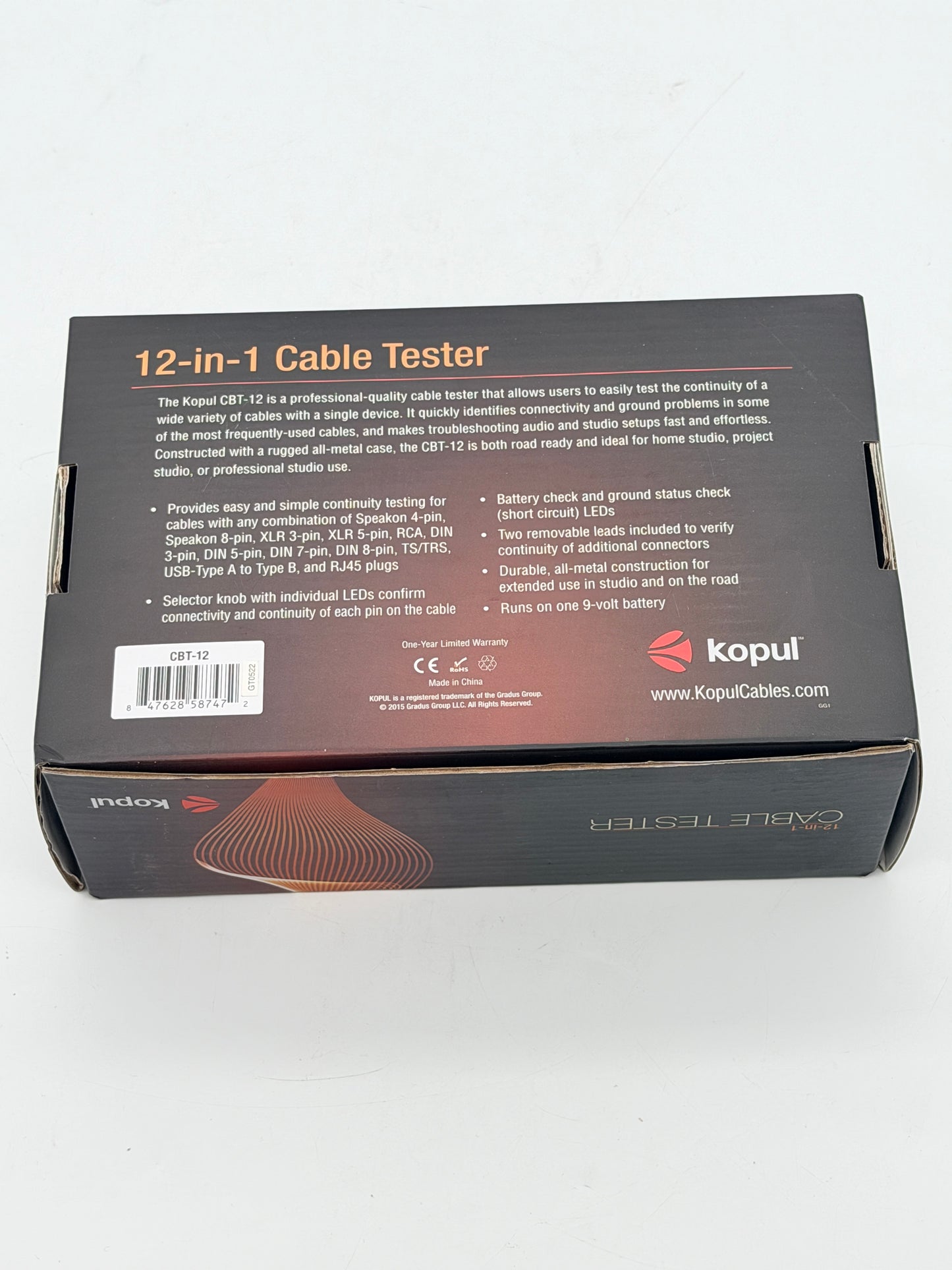 Kopul CBT-12 12-in-1 Cable Tester Speakon XLR RCA - New In Box