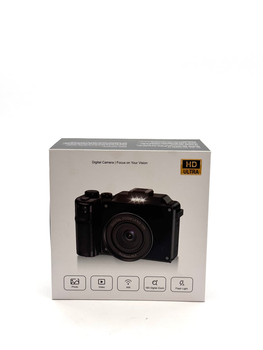 Yatao 5K Ultra HD Digital Camera 64MP Vlogging WiFi Dual Lens Black - OPEN BOX