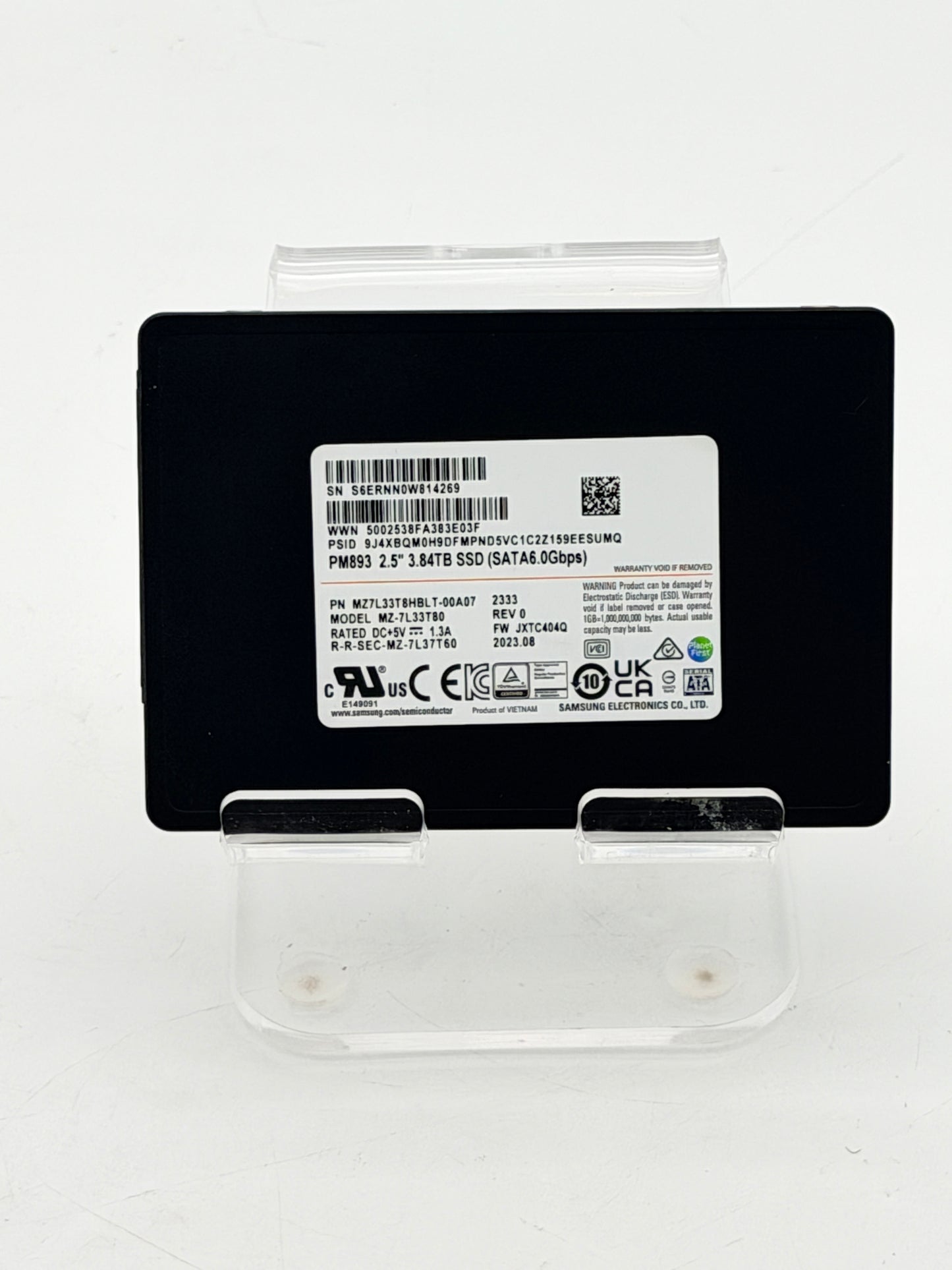 Samsung PM893 3.84TB Enterprise SSD MZ7L33T8HBLT- 00A07 SATA 6Gb/s 2.5"