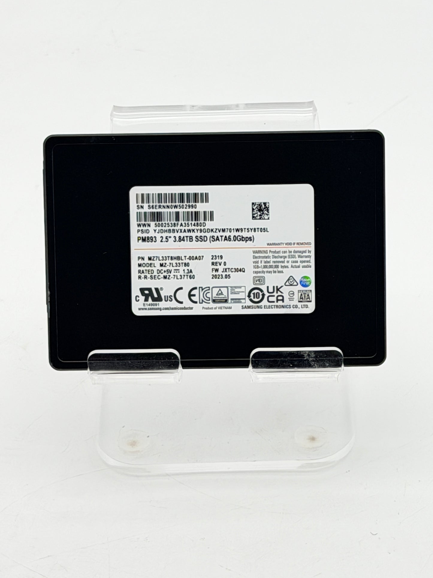 Samsung PM893 3.84TB Enterprise SSD MZ7L33T8HBLT- 00A07 SATA 6Gb/s 2.5"