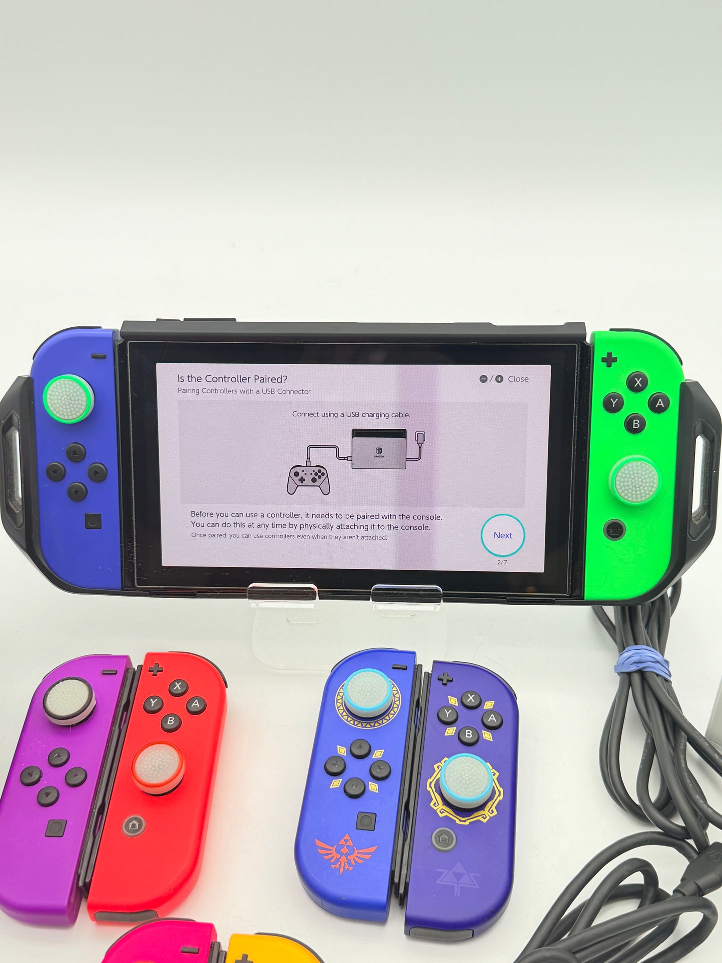 Nintendo Switch OLED Console Bundle w/ Dock Case 4 Sets Joy-Cons Charging Stand