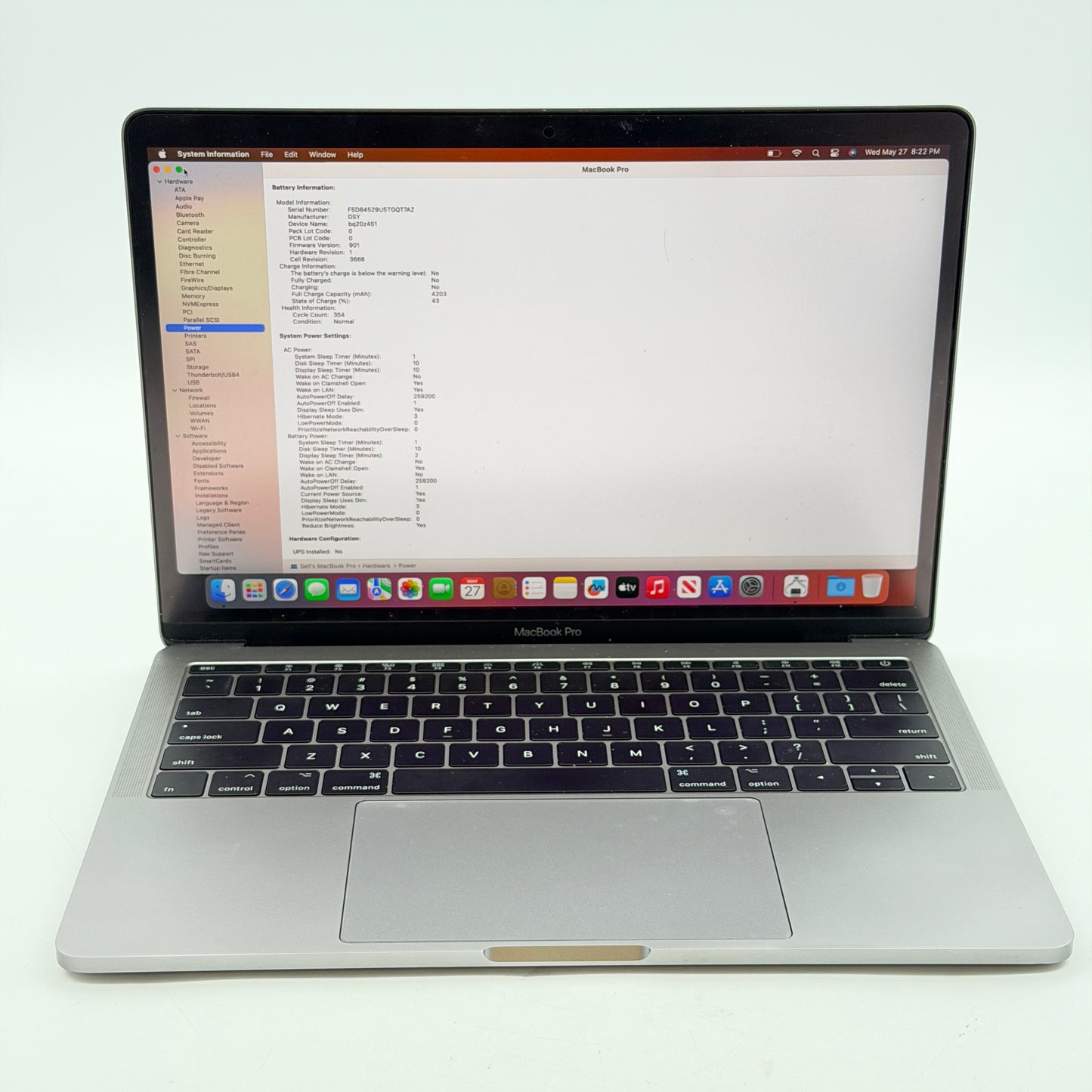 Apple MacBook Pro 13" A1708 2017 Core i5 8GB RAM 512GB SSD Black