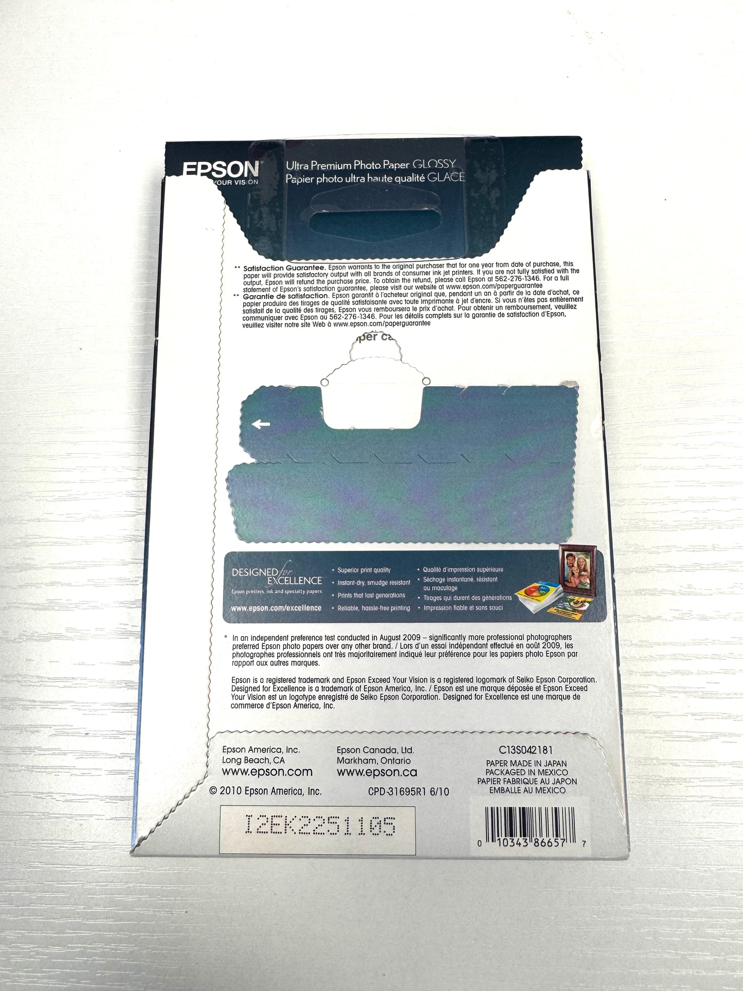 Epson 60-SHEET 4X6 Glossy Ultra Premium Photo Paper - New In Box - Multi-Colored