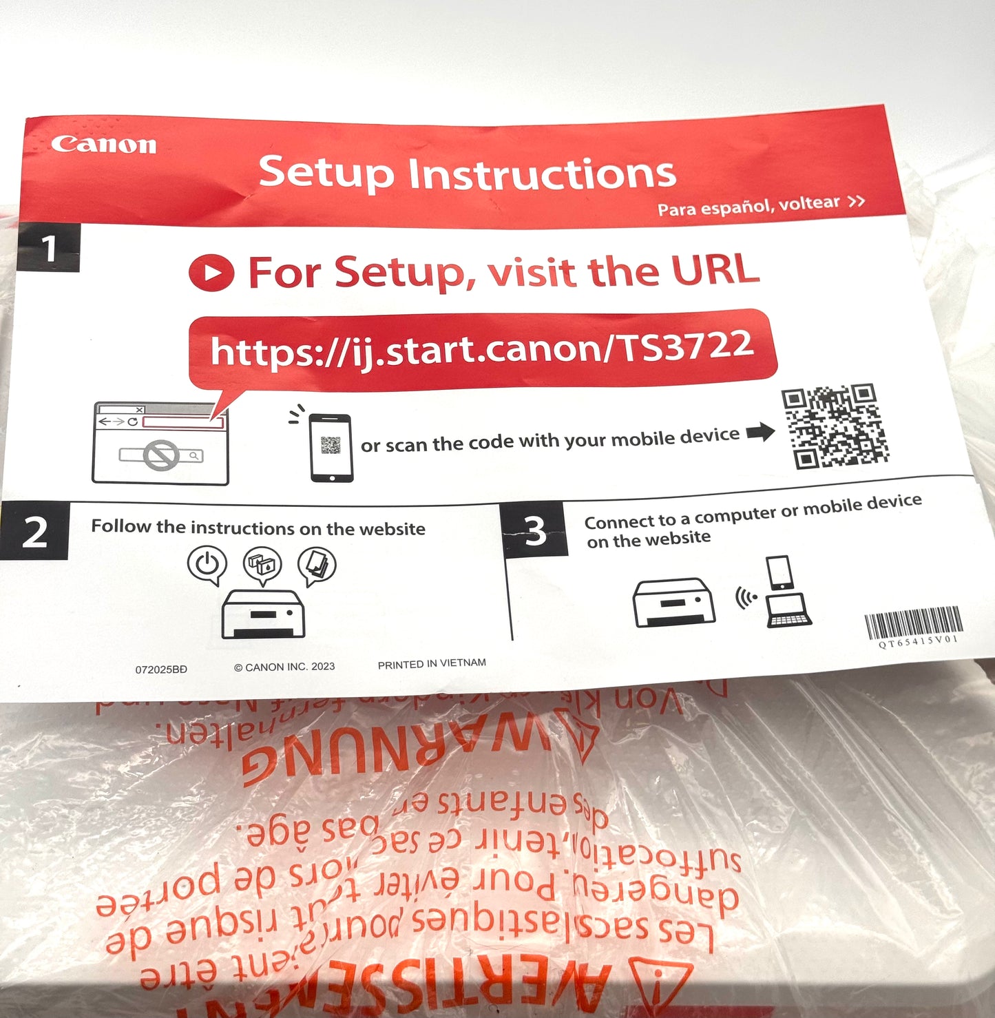 Canon TS3722 Printer - New No Box