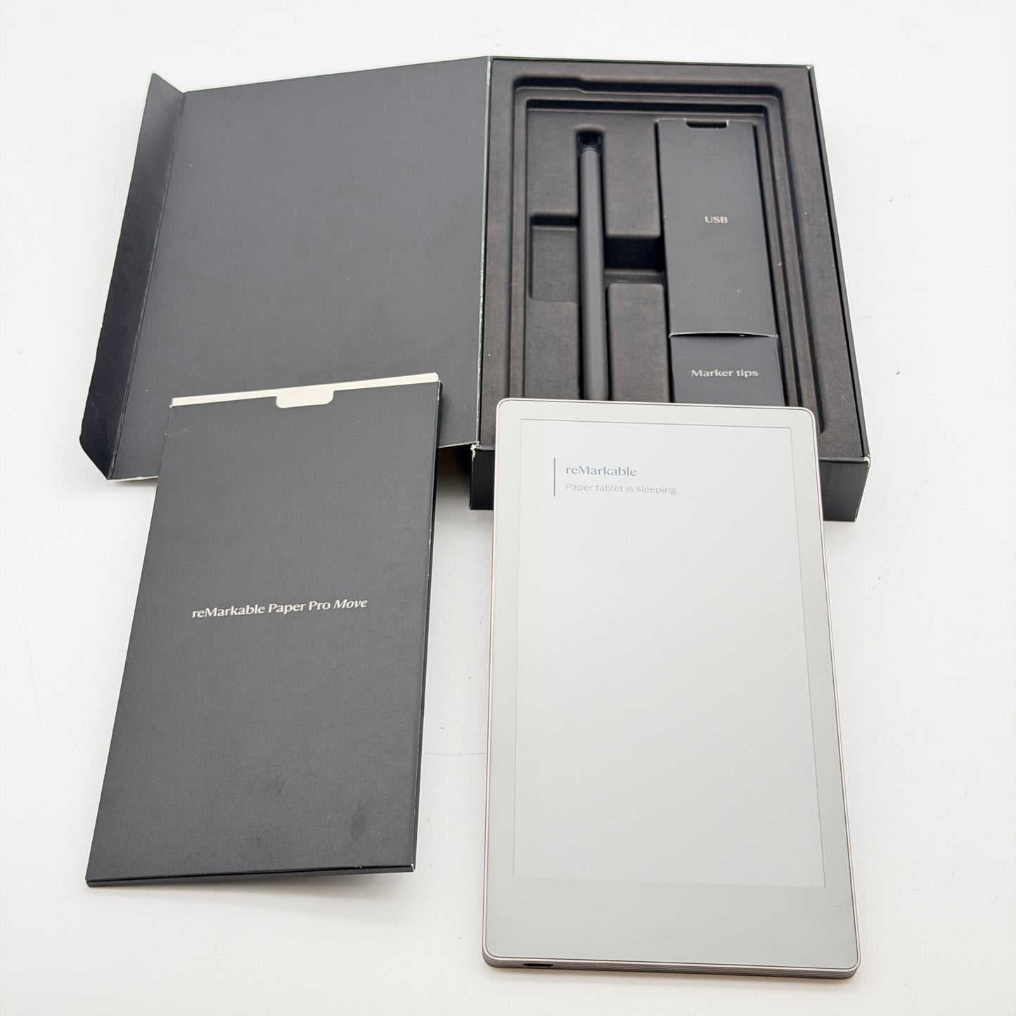 reMarkable Paper Pro Move Color Display Tablet 7.3" RM03A w/ Marker Plus & Folio New Open Box