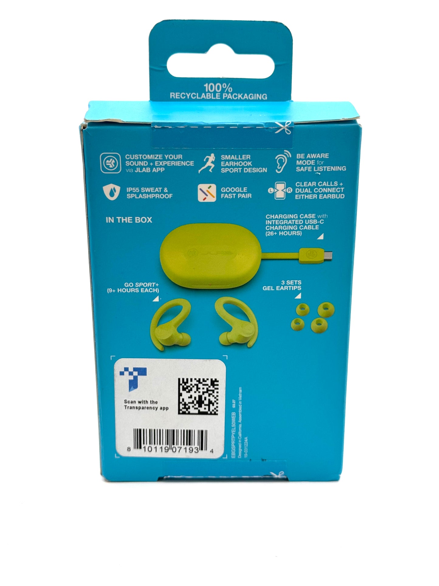 JLab GoSport+ Headphones - New In Box - Yellow