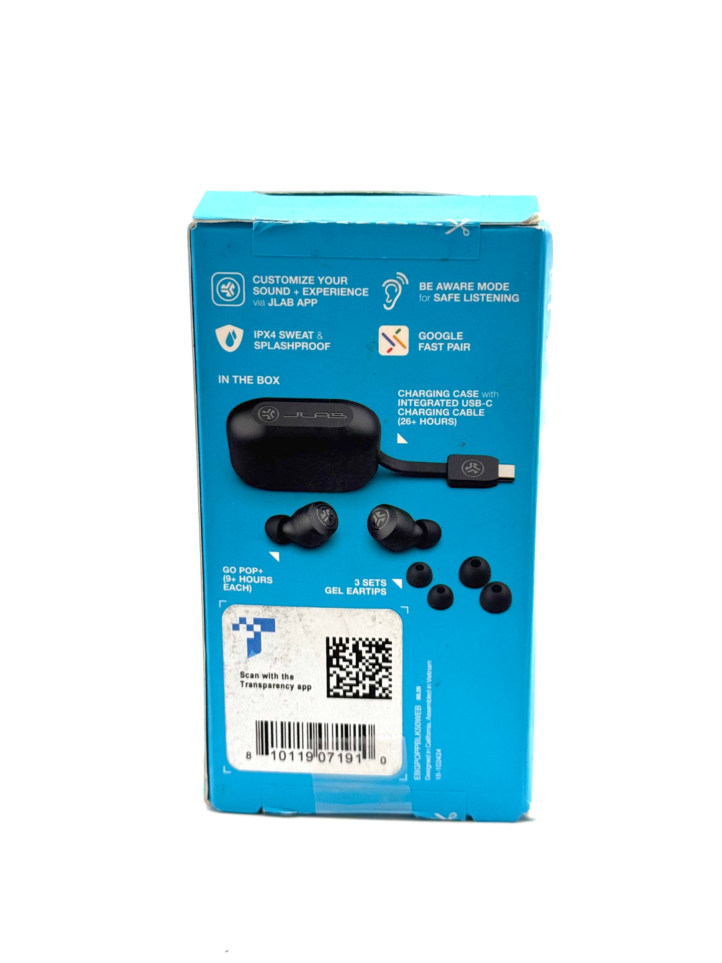 JLab GoPop+ Headphones - Black - New In Box