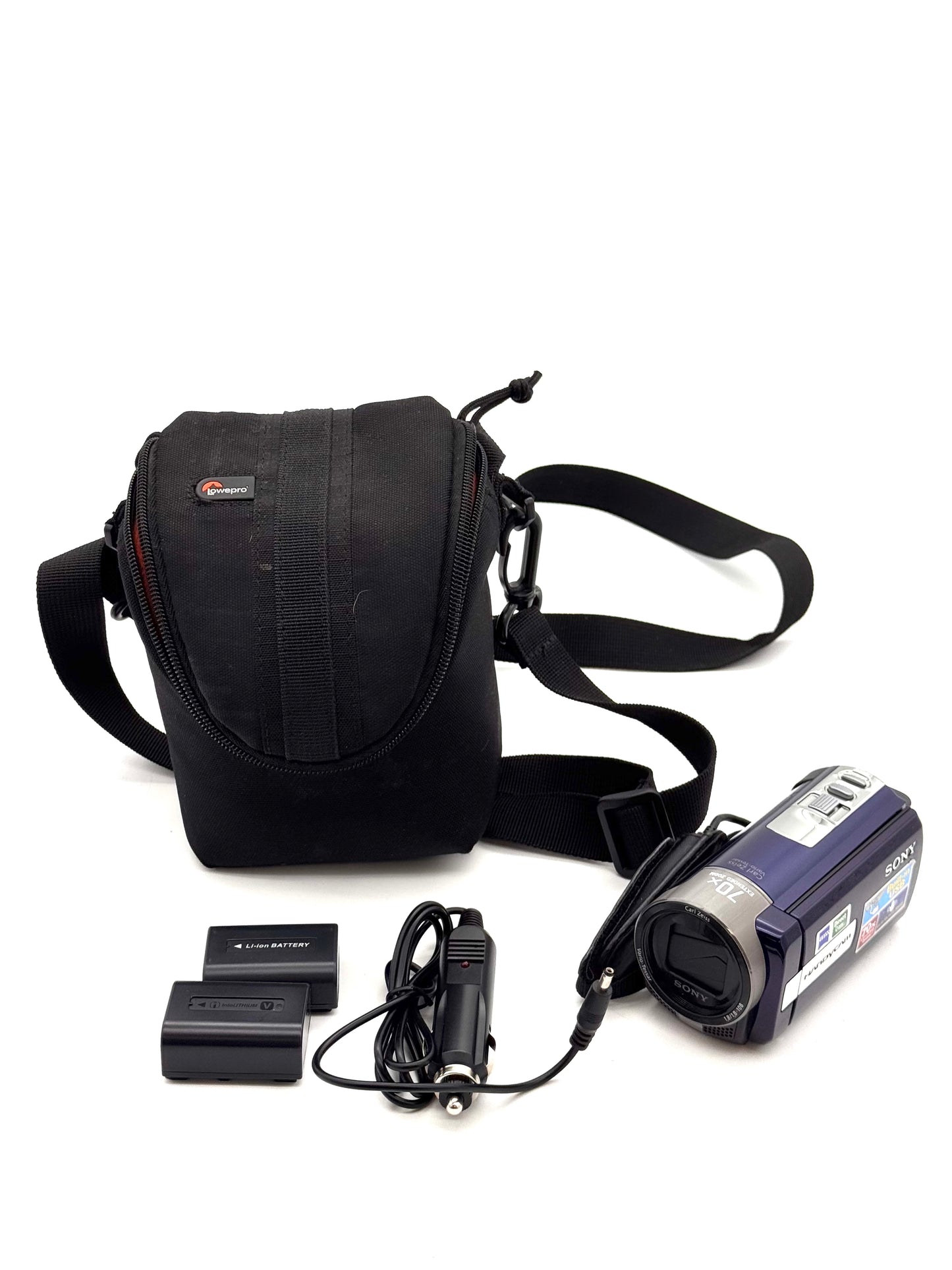 Sony Handycam DCR-SX45 Blue Bundle 3 Batteries Case Charger Tested MINT Grade A