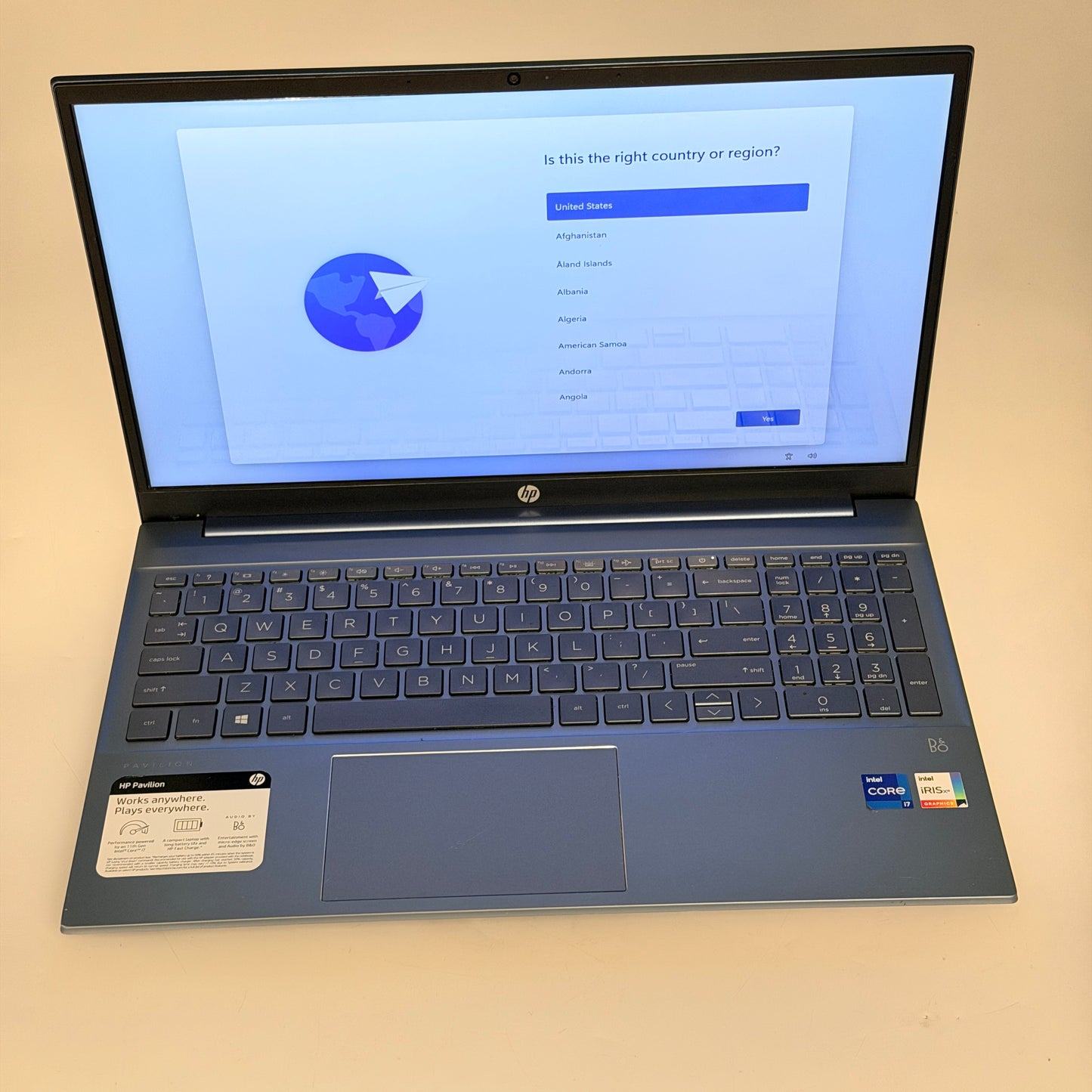 HP Pavilion 15-eg0073cl 15.6" Laptop Intel Core i7 512GB SSD Iris Xe Blue Tested
