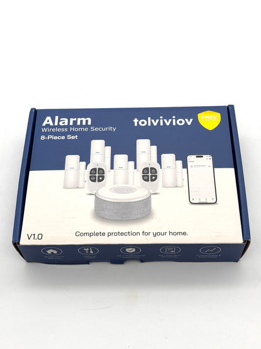 Tolviviov Wireless Home Security System 8-Piece Alarm Kit No Monthly Fee OPEN BOX