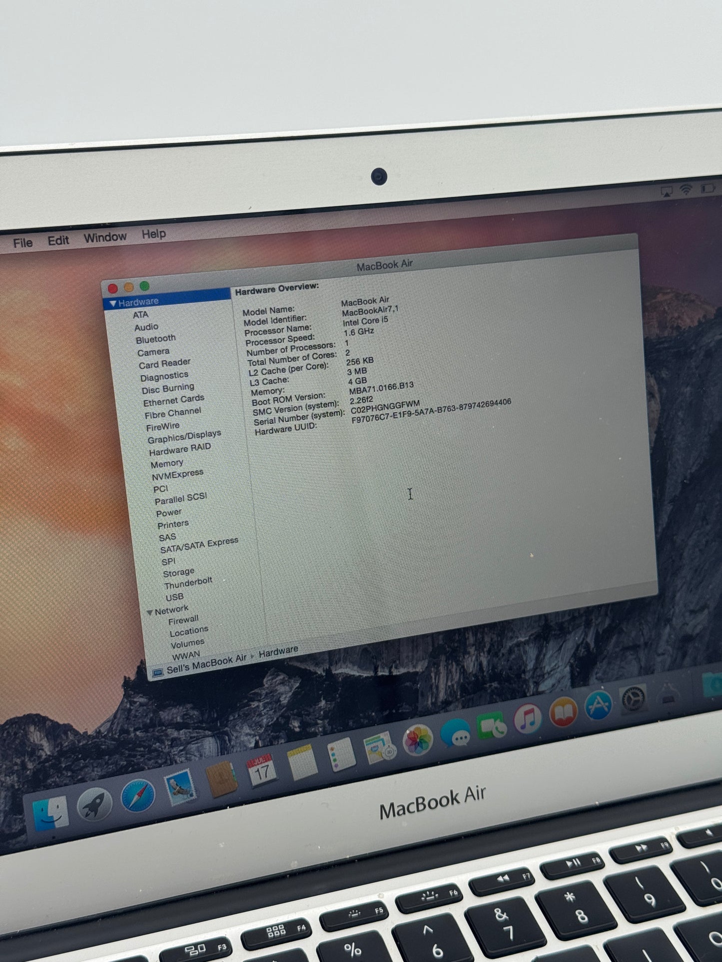 Apple MacBook Air 11" A1465 2015 - Gray, Core i5, 4GB RAM, 128GB SSD