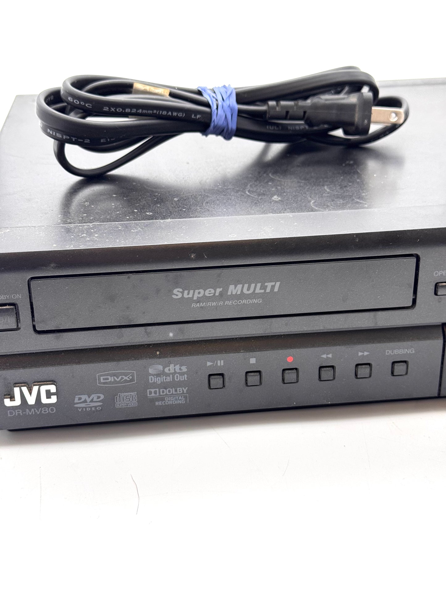 JVC DR-MV80B DVD Recorder VHS VCR Combo HDMI Player Super Multi W/ Remote TESTED